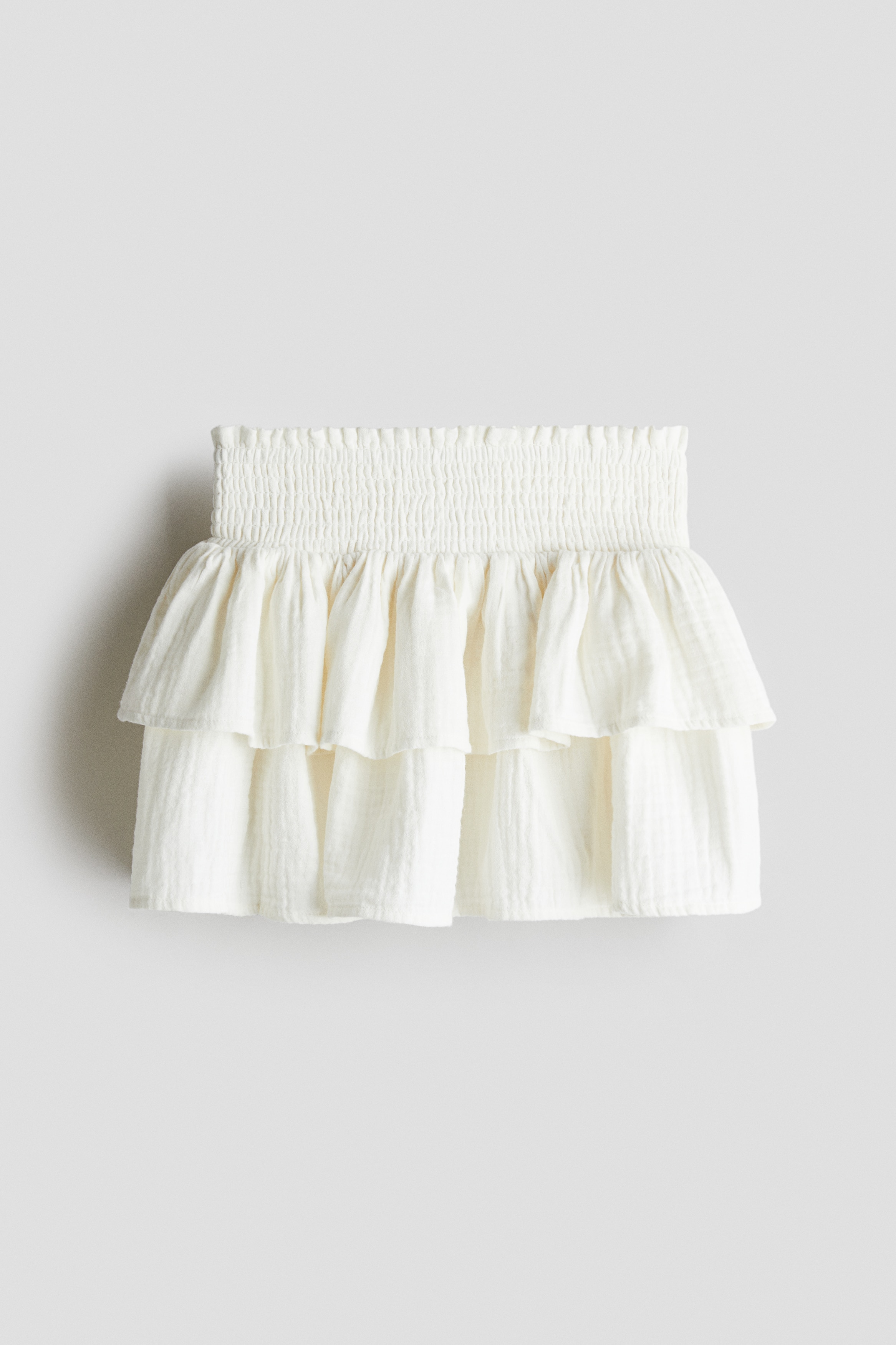 Jupe à étages en mousseline - Blanc