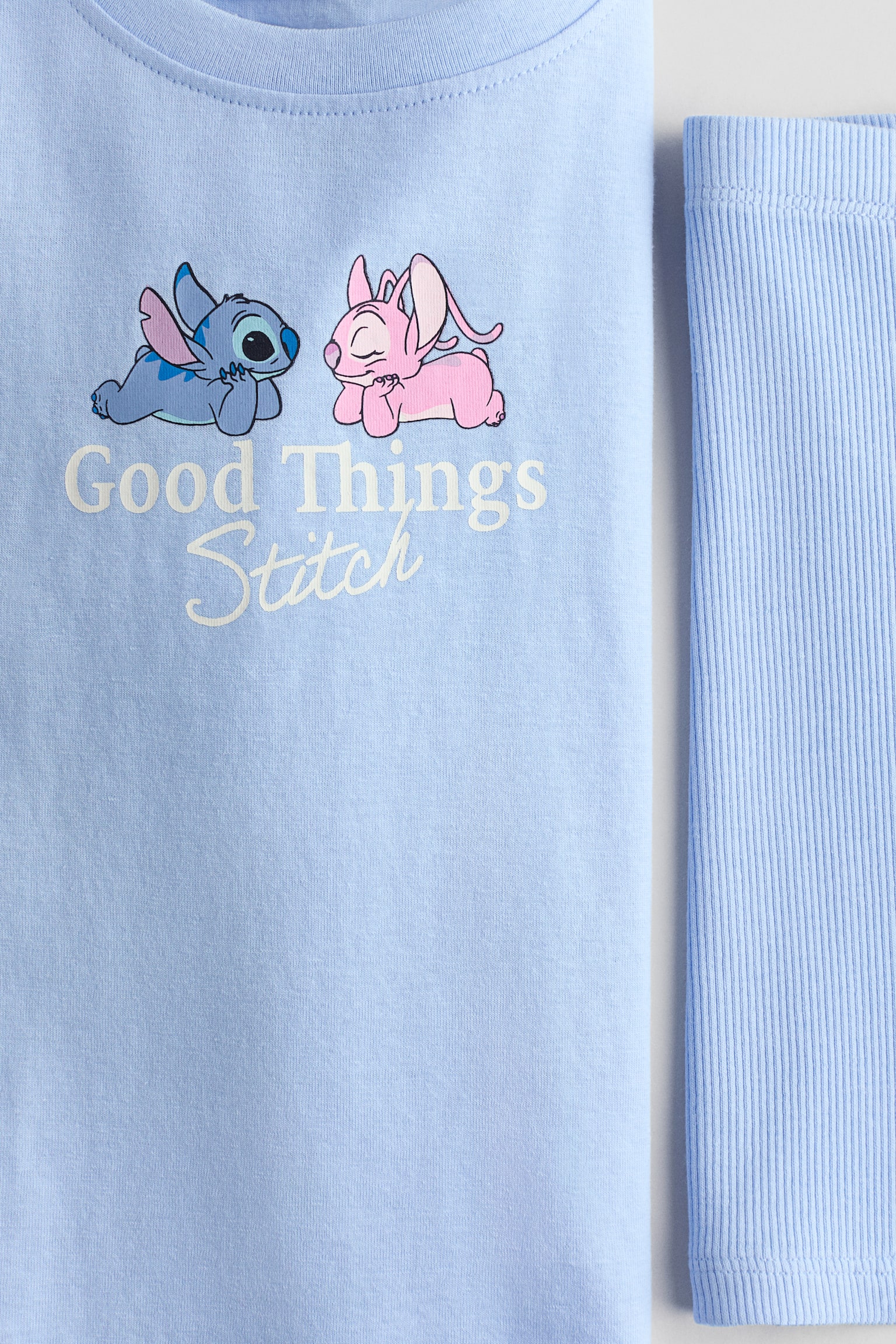 2-piece printed cotton set - Light blue/Lilo & Stitch/Cream/Lilo & Stitch/Light beige/Minnie Mouse/Light pink/Hello Kitty - 3