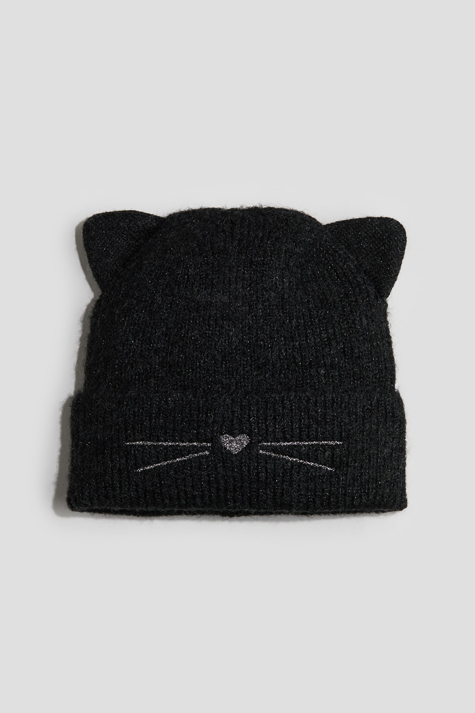 Ear-detail beanie - Black/Light dusty pink/Cream - 1