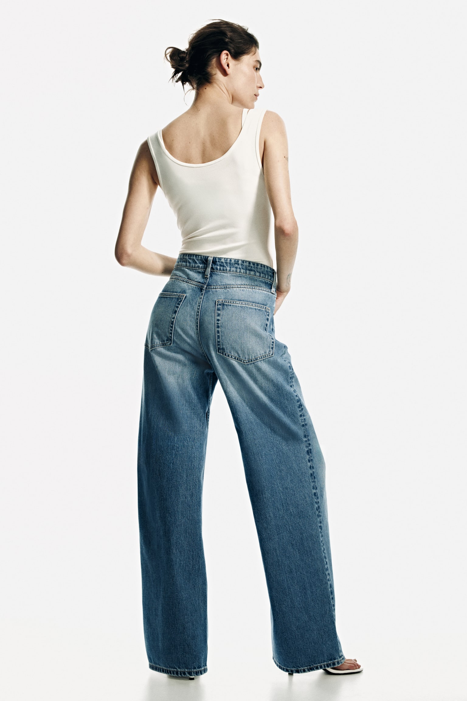 Jean ample taille hauteur classique - Bleu denim clair/Gris denim/Bleu denim - 7