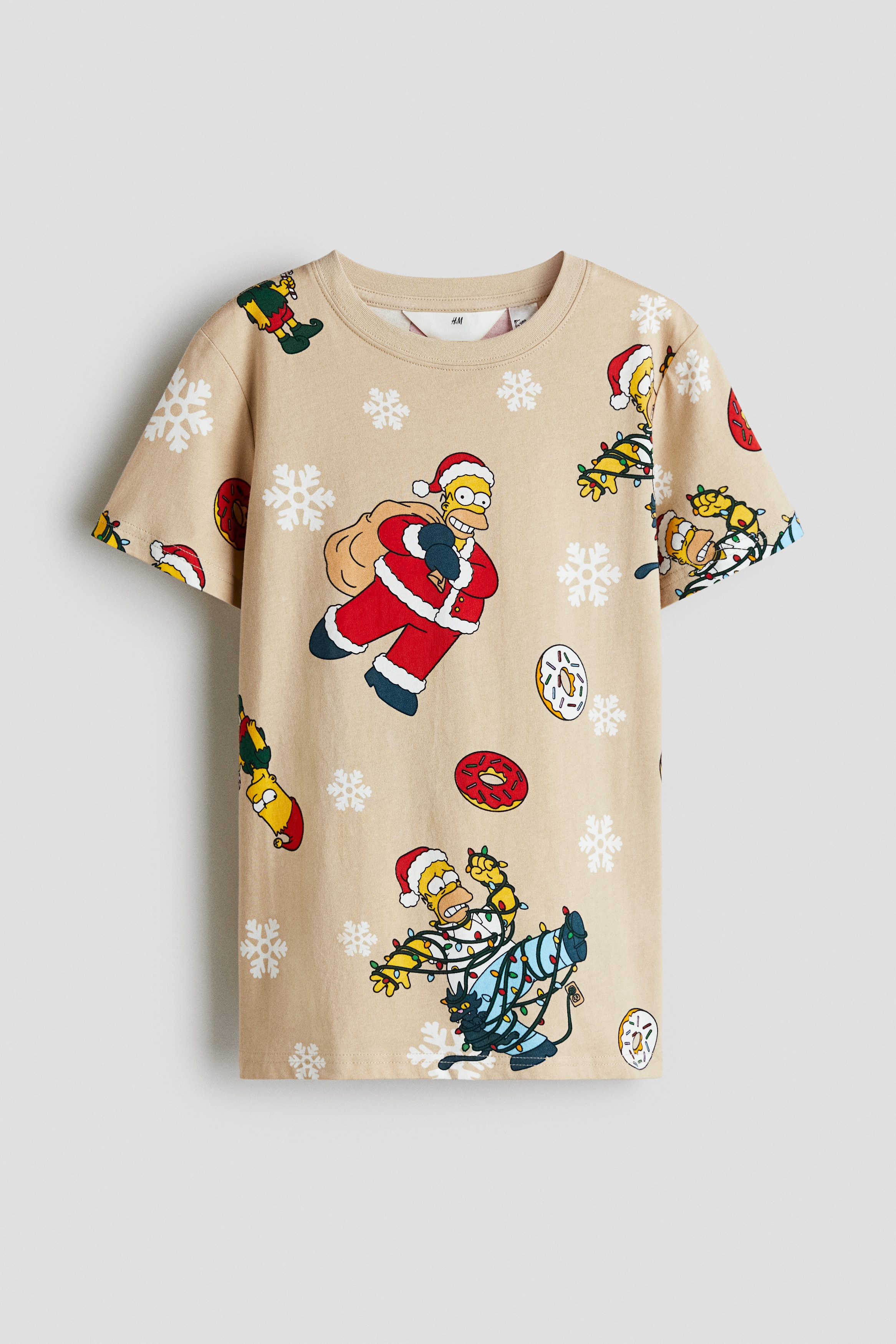 Cotton T-Shirt with Printed Motif - Beige/The Simpsons - Kids | H&M US
