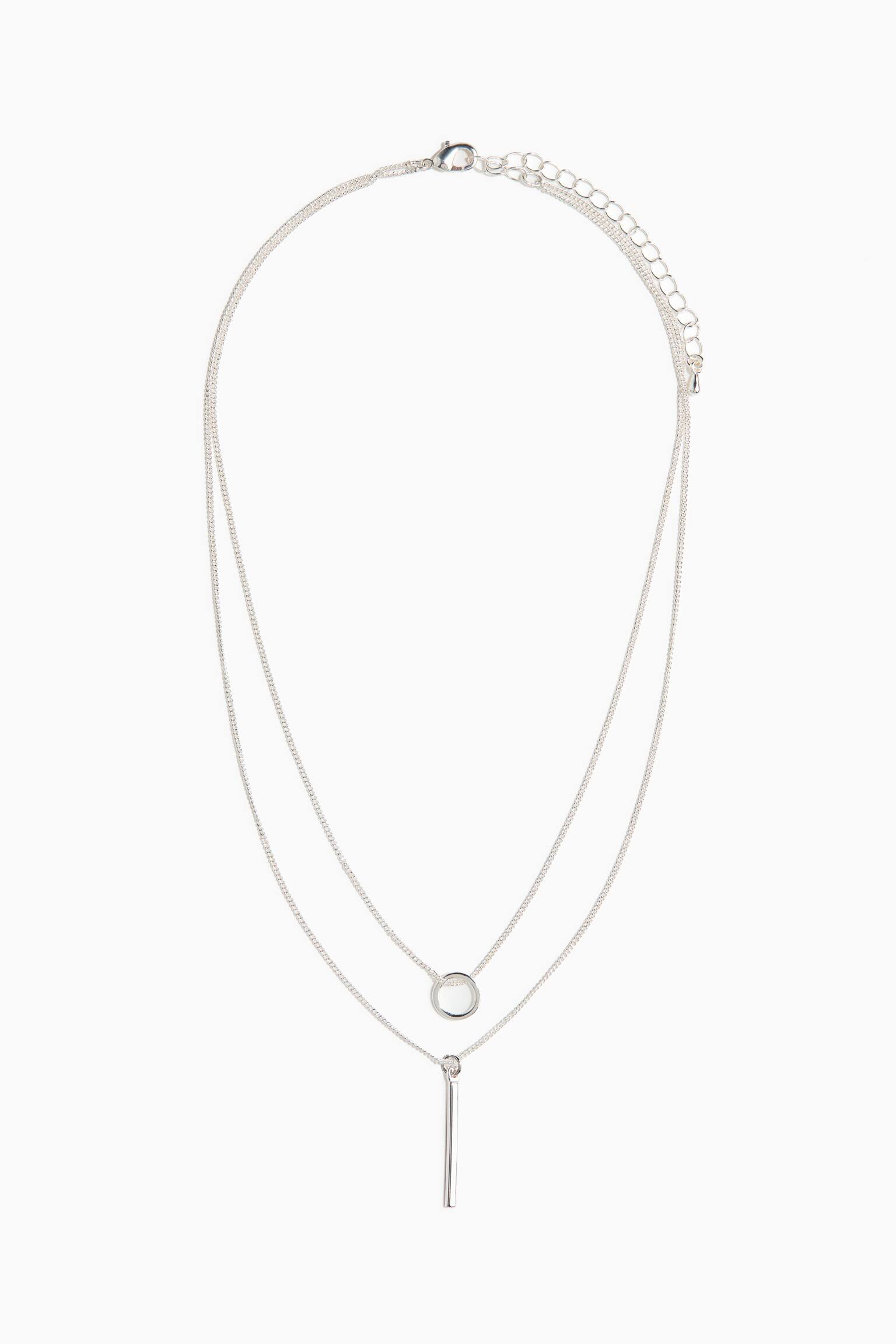 שרשרת שתי שכבות - כסוף - 2