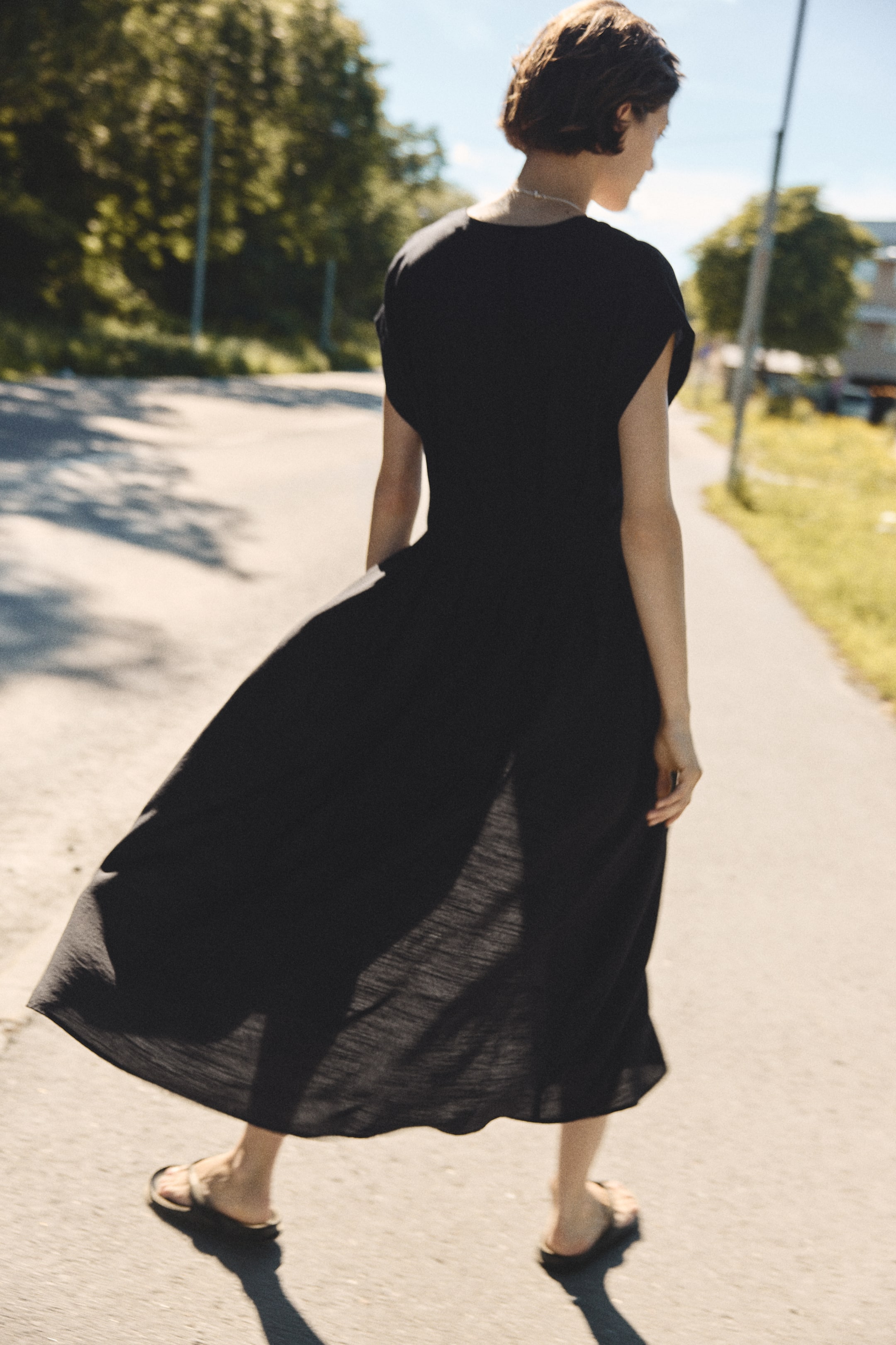 Robe midi à boutons
