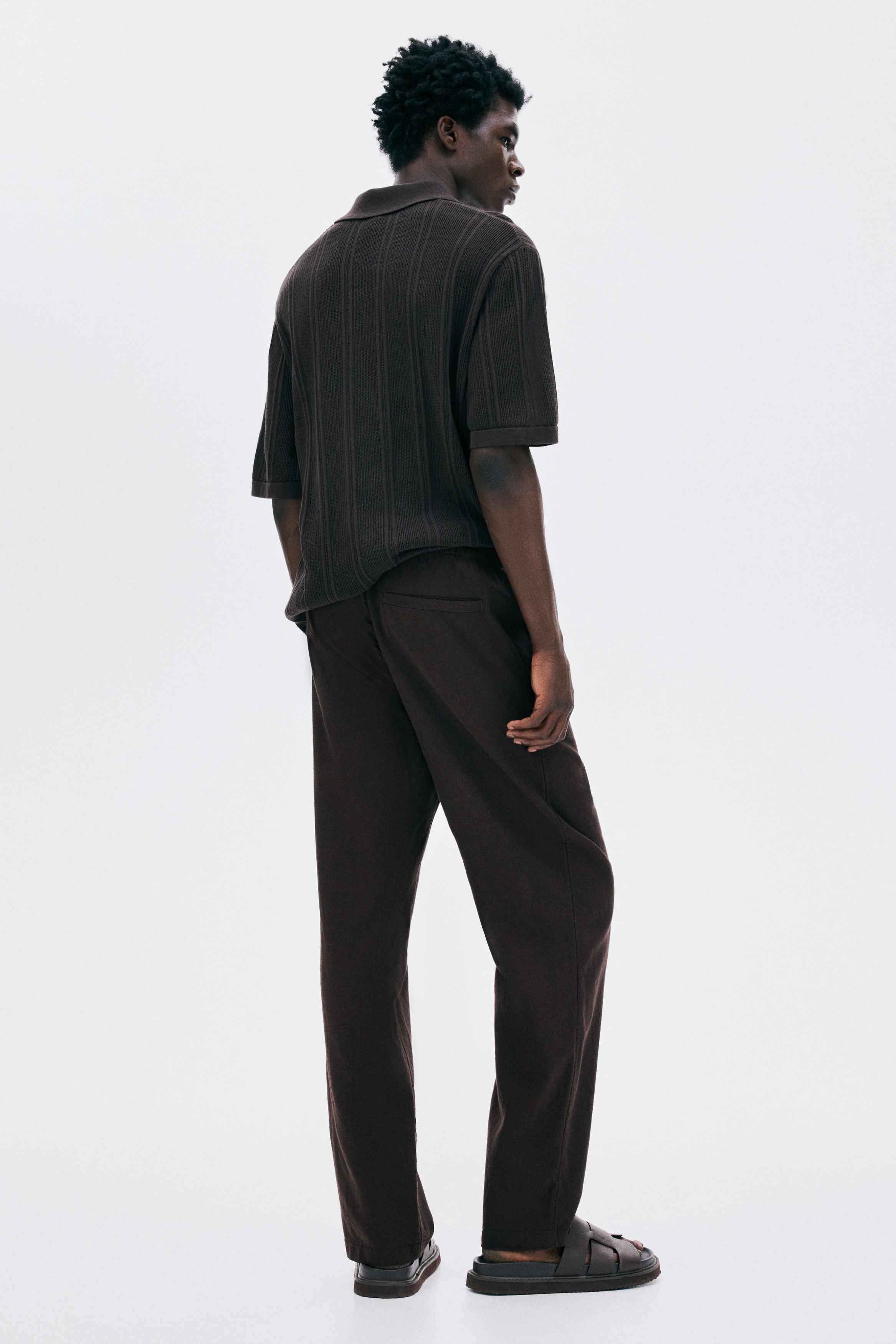 Regular Fit Linen-blend trousers