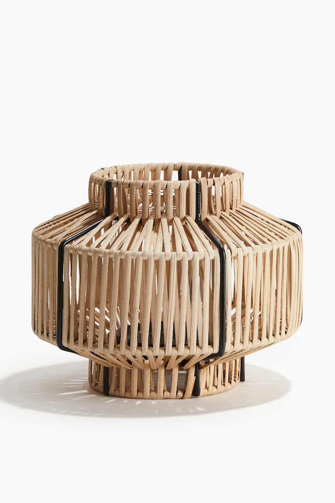 Rotan windlicht - Beige - 1