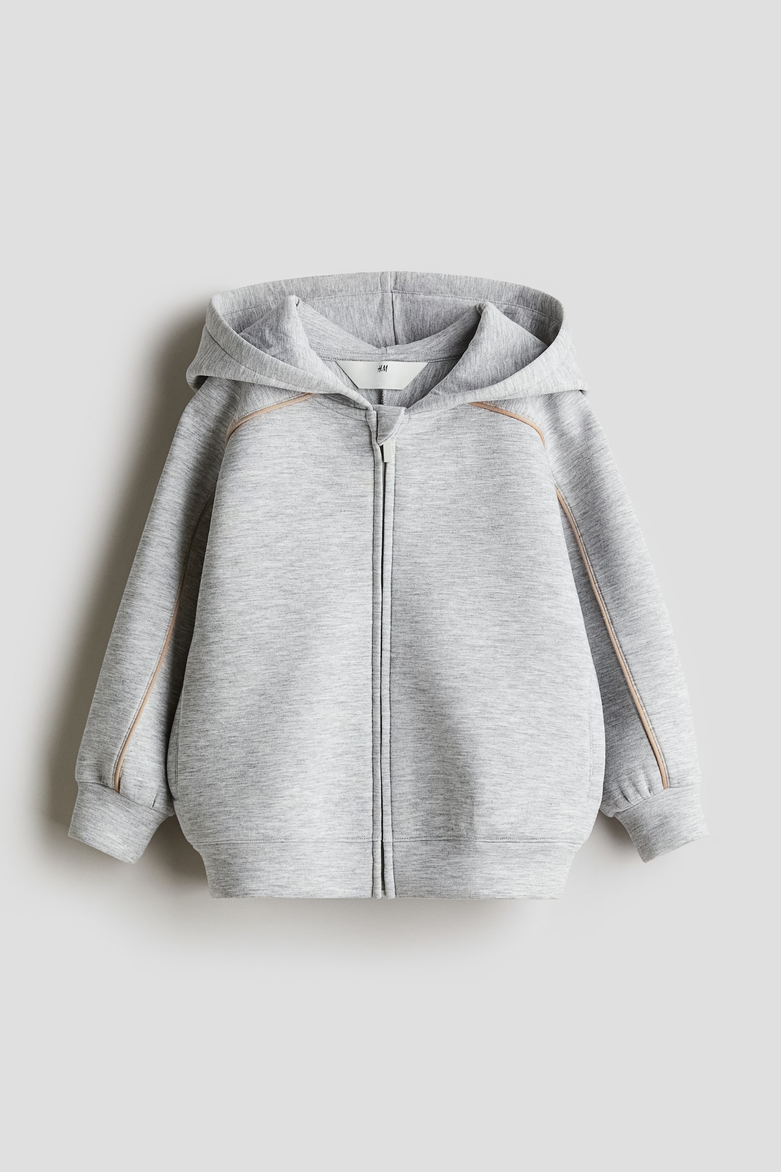 Scuba zip-through hoodie - Light grey marl - 1