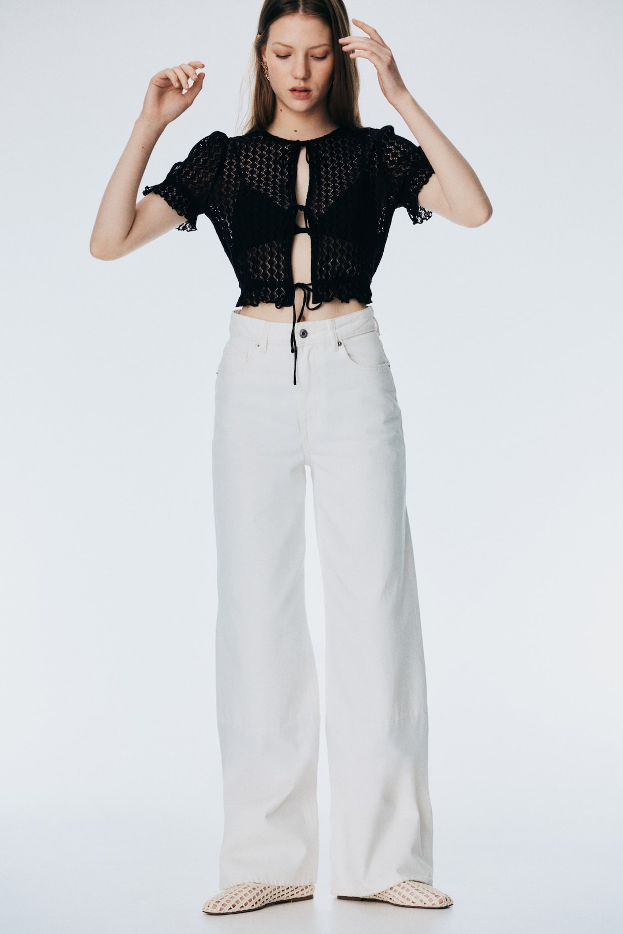 Pointelle-Knit Top - image 2
