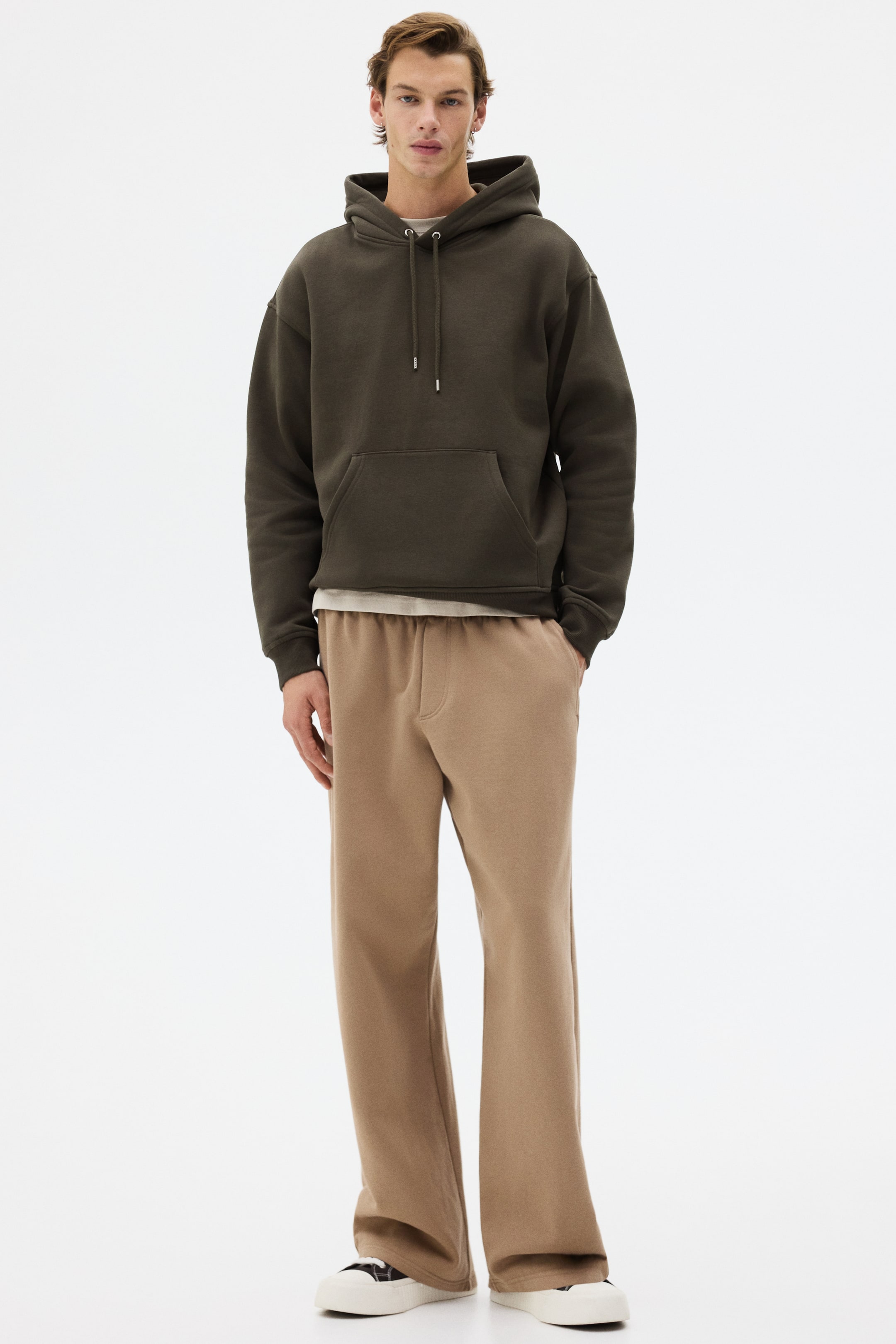 拡大画像を表示: Loose Fit Hoodie - ダークカーキグリーン - Men | H&M JP 2