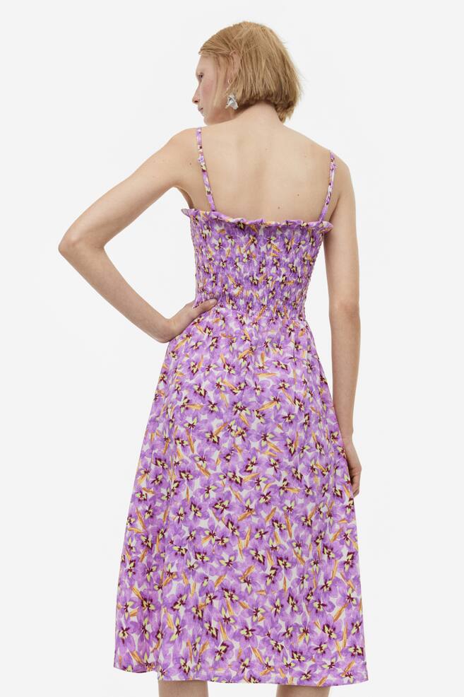 Smock-topped dress - Light purple/Floral/Black/White/Blue patterned/Bright blue/dc/dc - 4