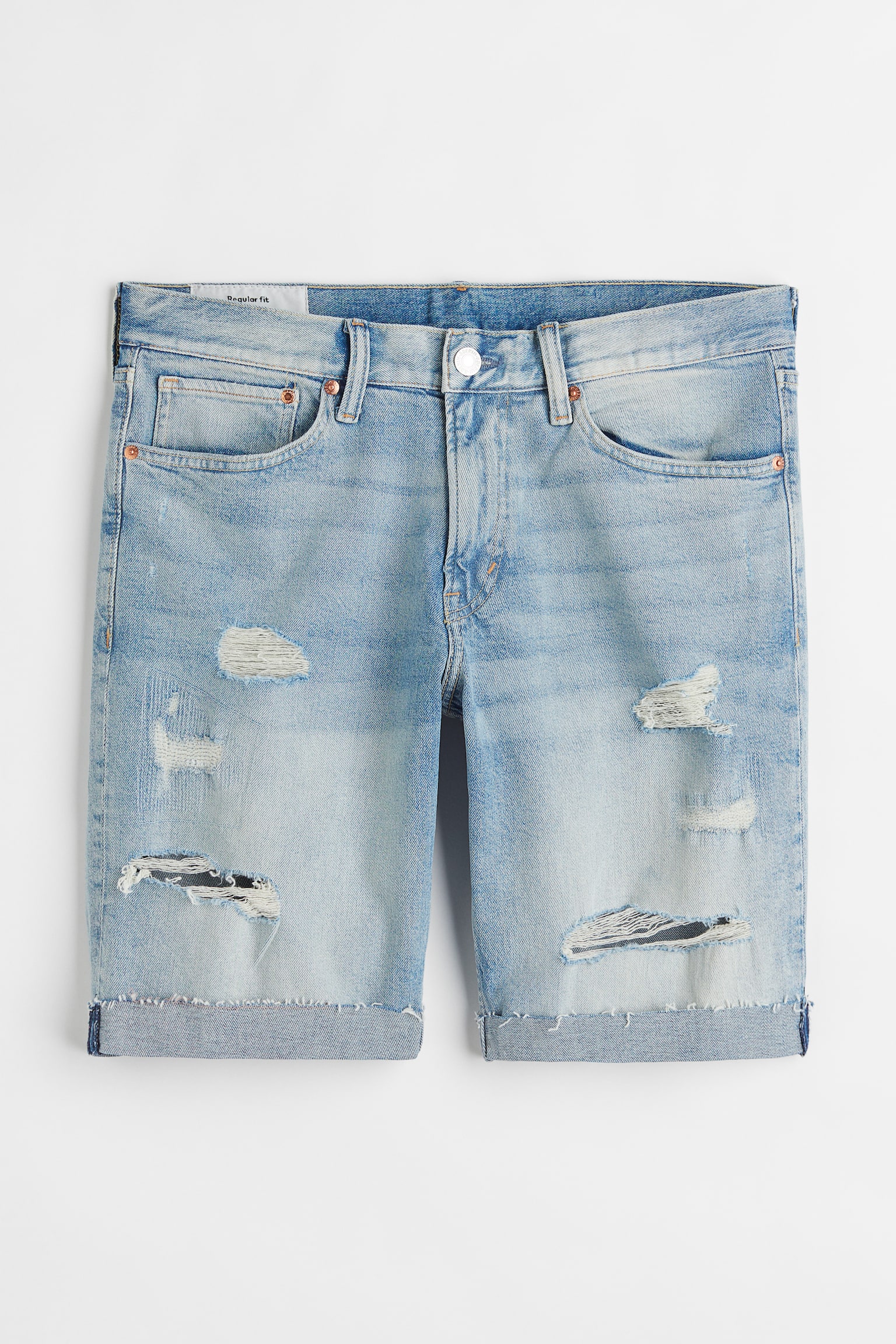 Regular Denim Shorts - Light denim blue/Dark grey/Denim blue/Denim black/Denim blue - 1