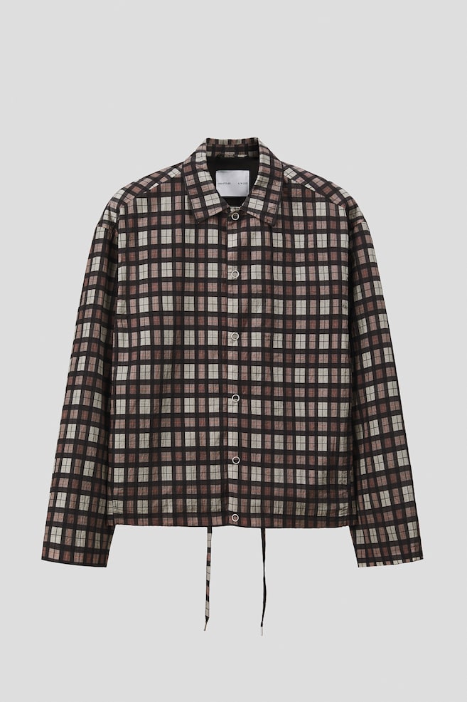 Nylon Overshirt - Brown/plaid - 1