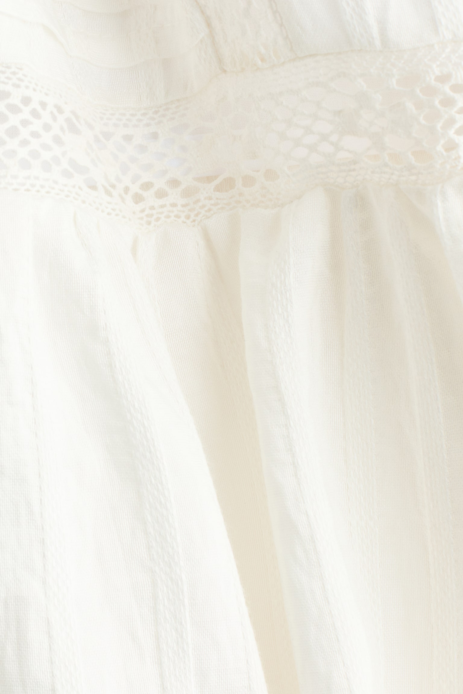 Jupe maxi avec dentelle - Blanc - 4