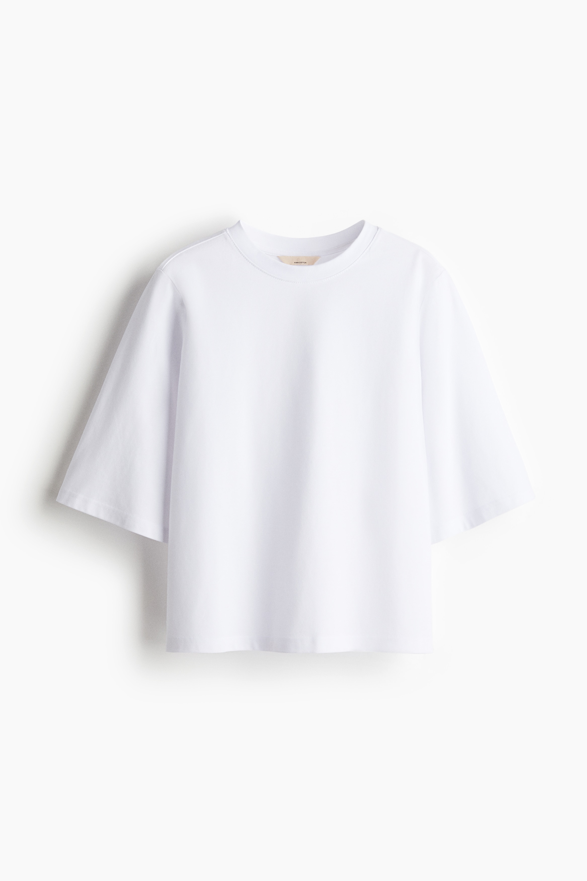 Pima Cotton Tee - White/Dark brown
