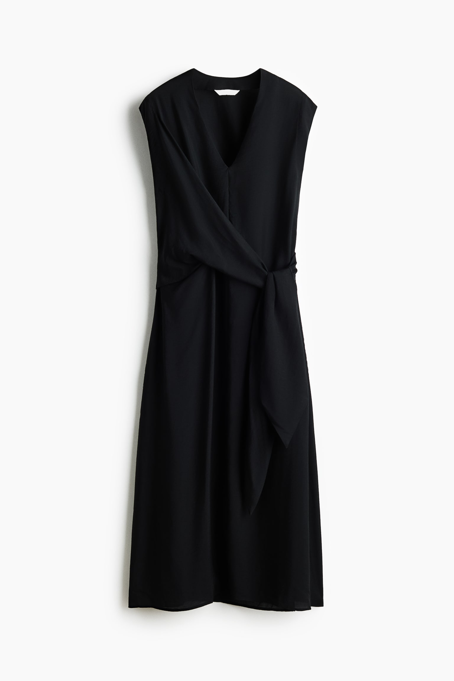 Sleeveless Wrap-Detail Dress - Black/Brown/leopard print/Dark plum red