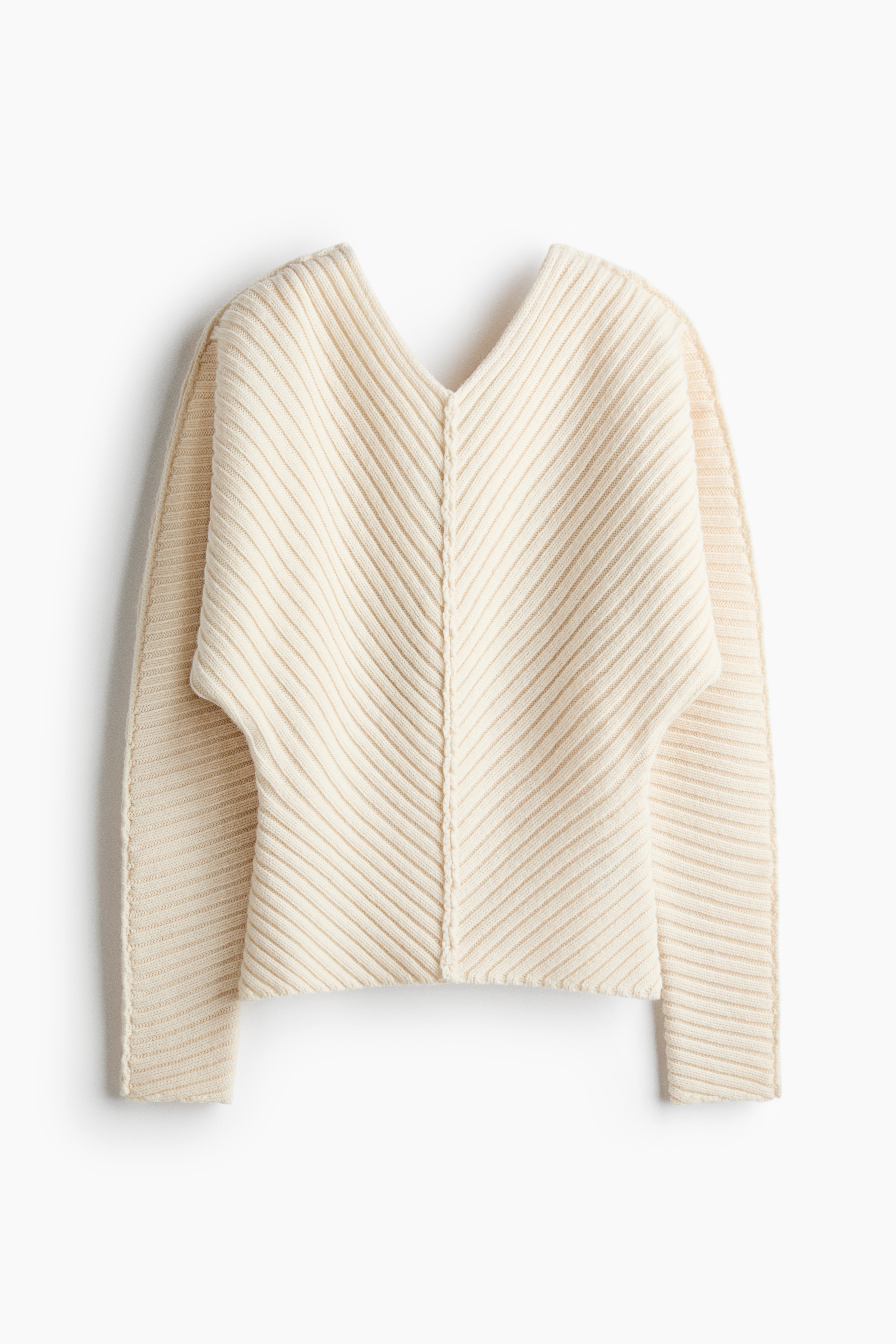 Rib-Knit Wool Sweater - Cream