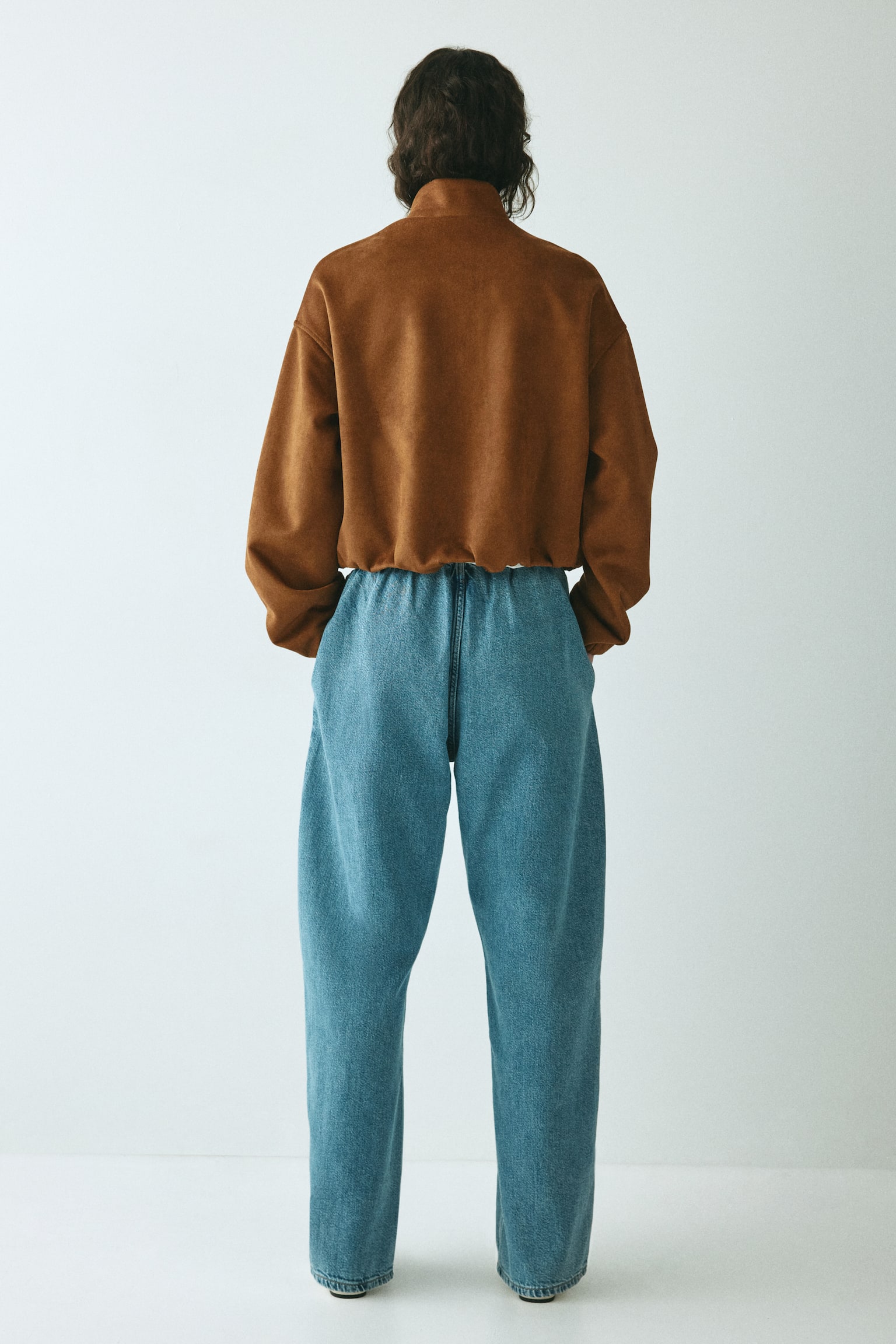 Oversized jacket - Light brown/Light dusty turquoise - 6