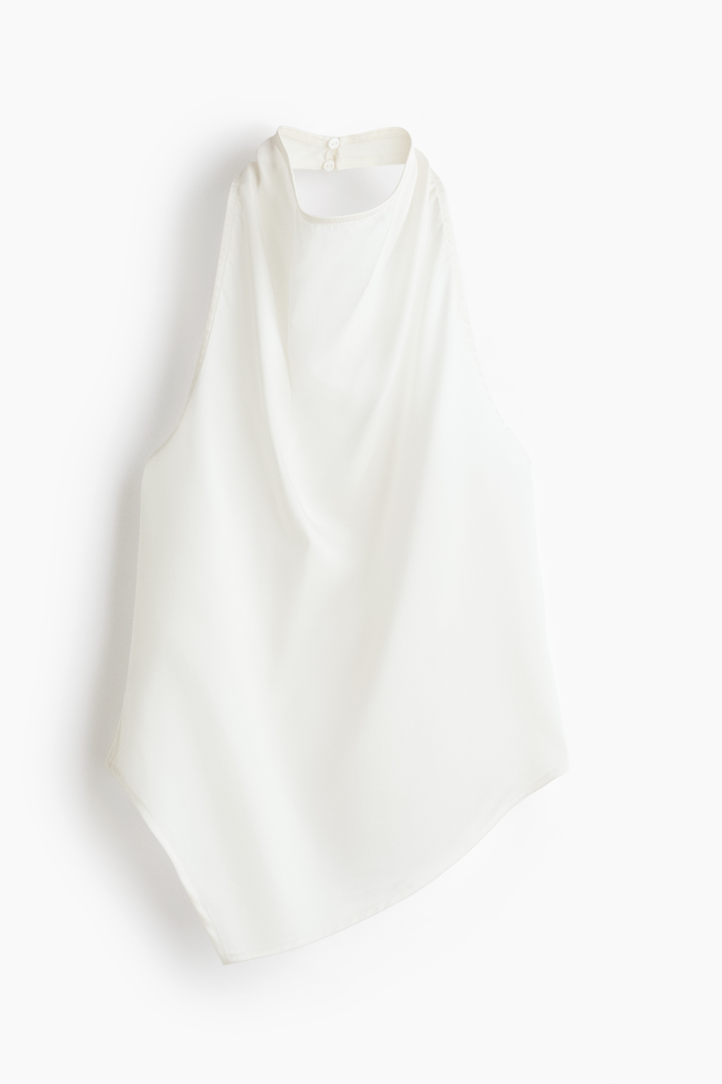 Asymmetric halterneck top - Cream/Black/Dark orange