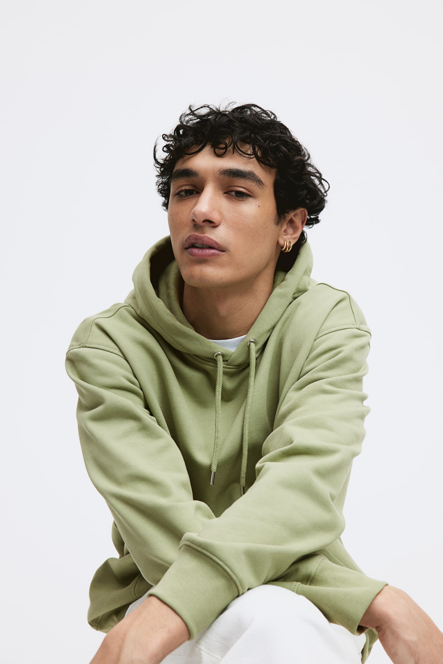 Regular Fit Hoodie - Green/Cream/Black - 4