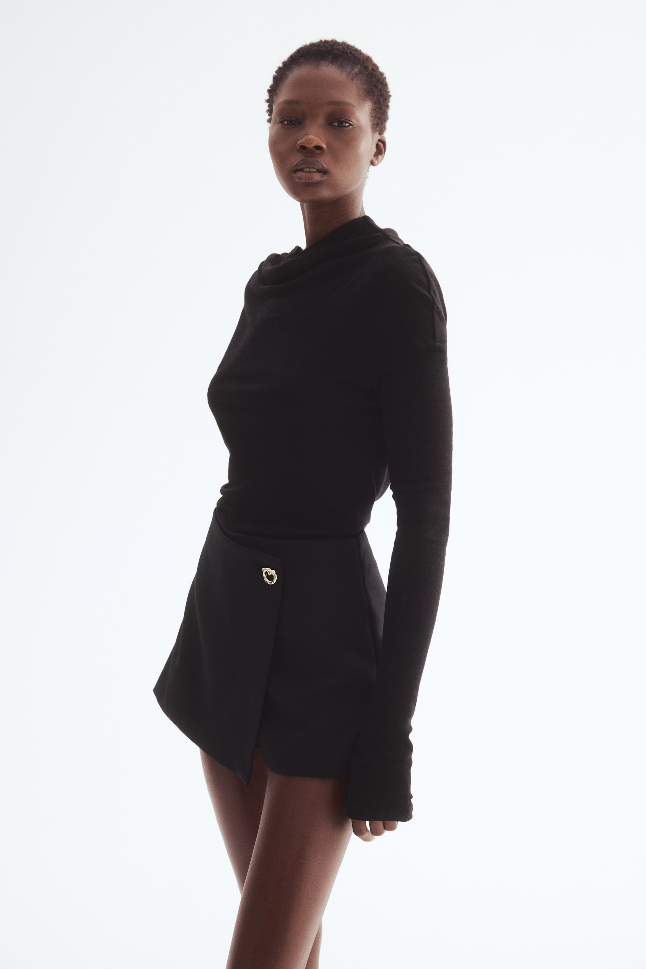View larger image: Wrap Skort - Black - Ladies | H&M US 1