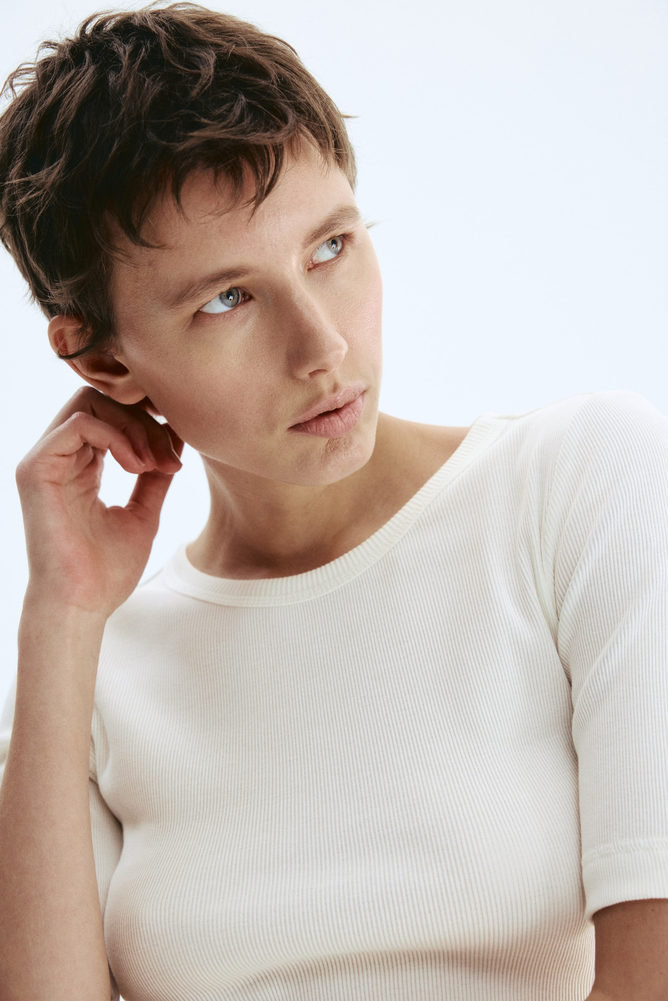 Ribbed Silk-Blend Top