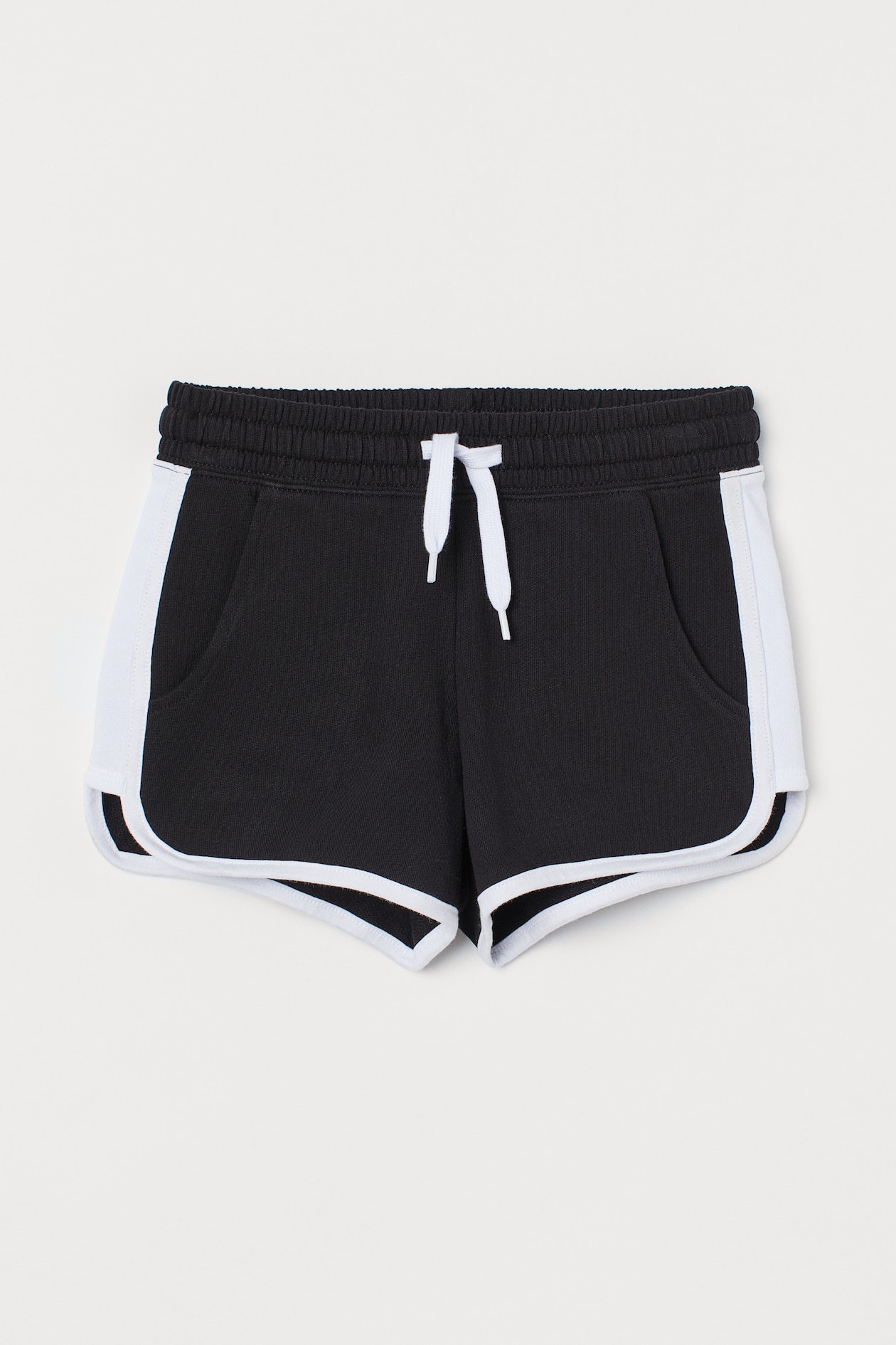 Sweatshorts - Regular waist - Black/white - Kids | H&M US