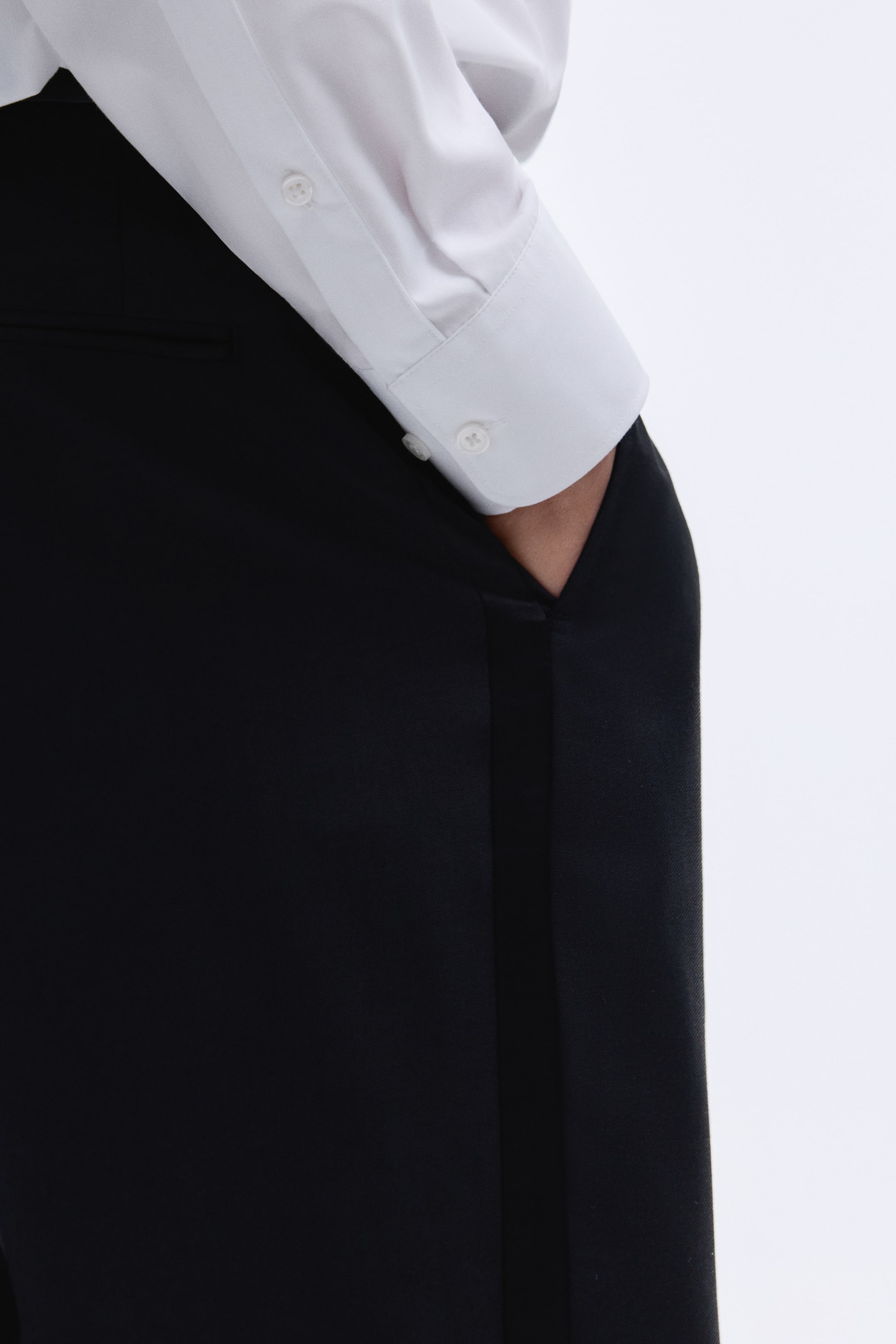 Regular-Fit Wool-Blend Tuxedo Pants