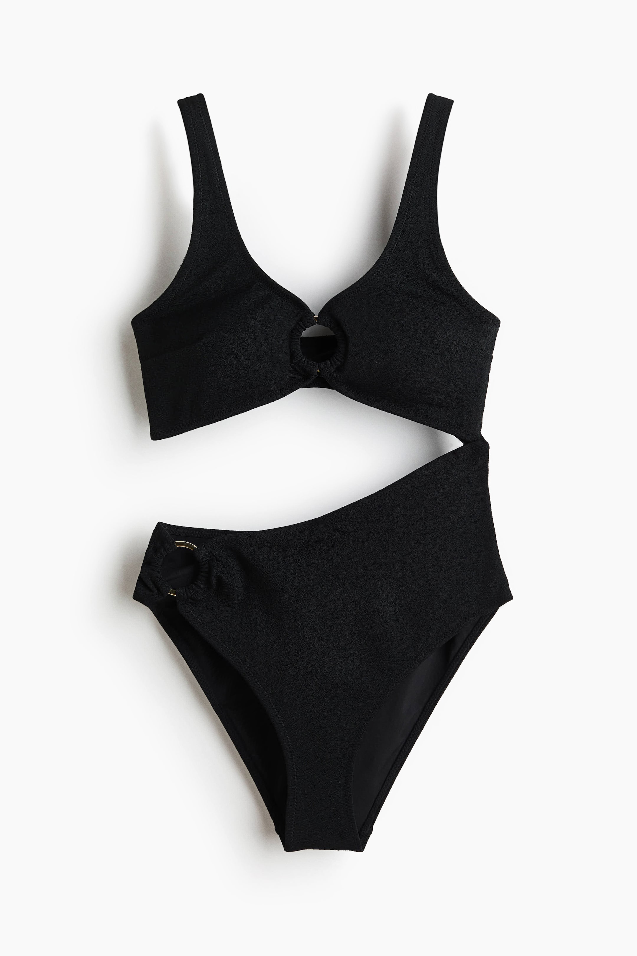 Padded-Cup High-Leg Cutout Swimsuit