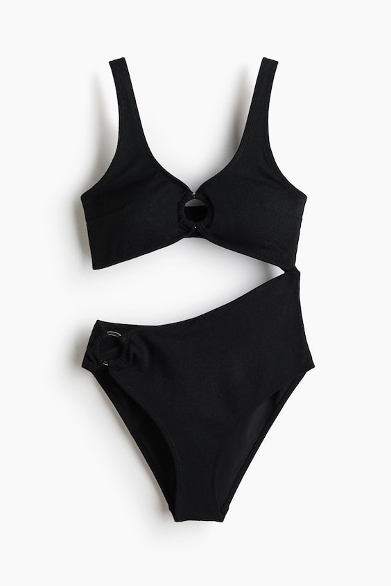 Женские купальники H&M Padded-Cup High-Leg Cutout Swimsuit