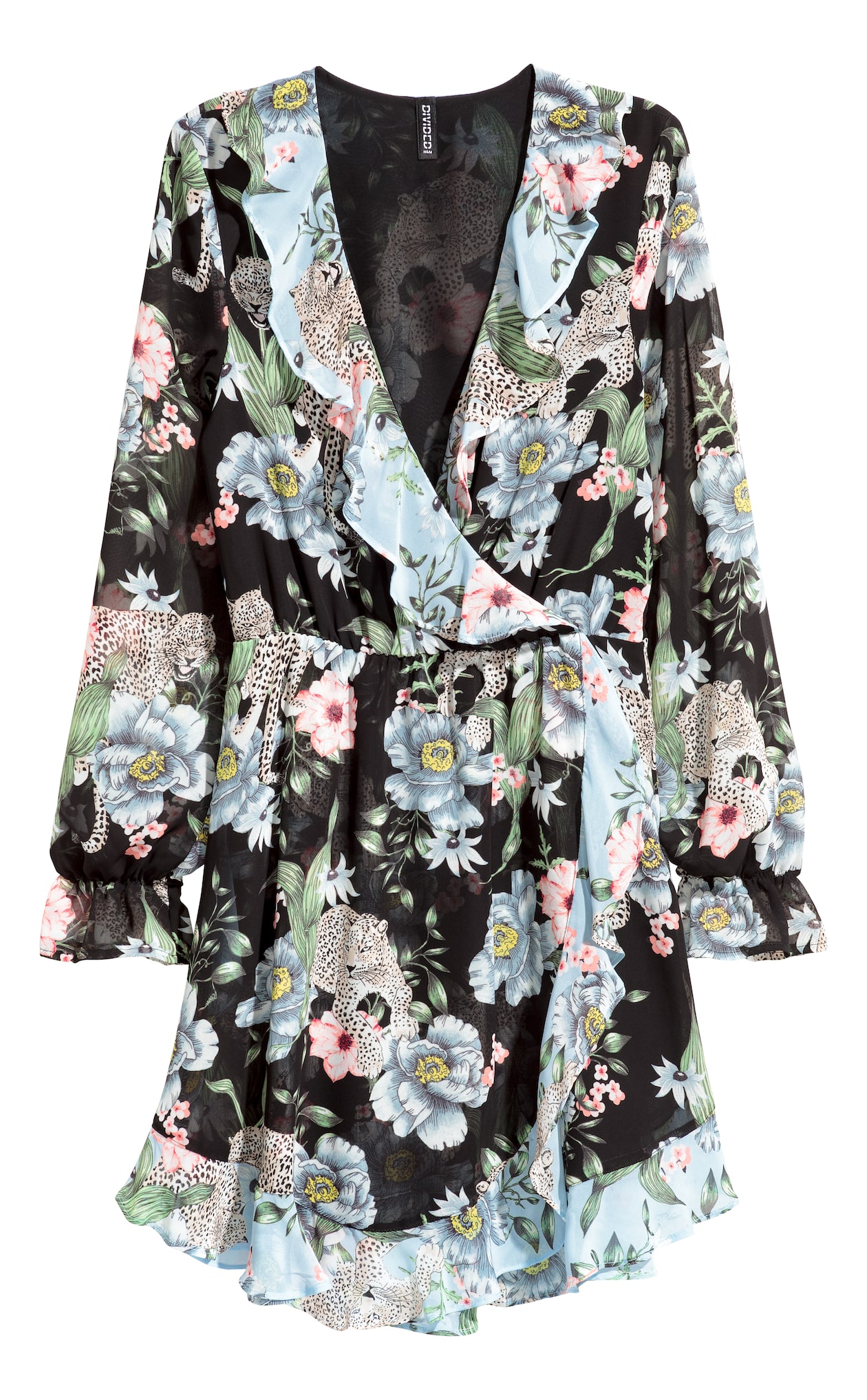 Wrap dress - Black/Floral - Ladies | H&M GB