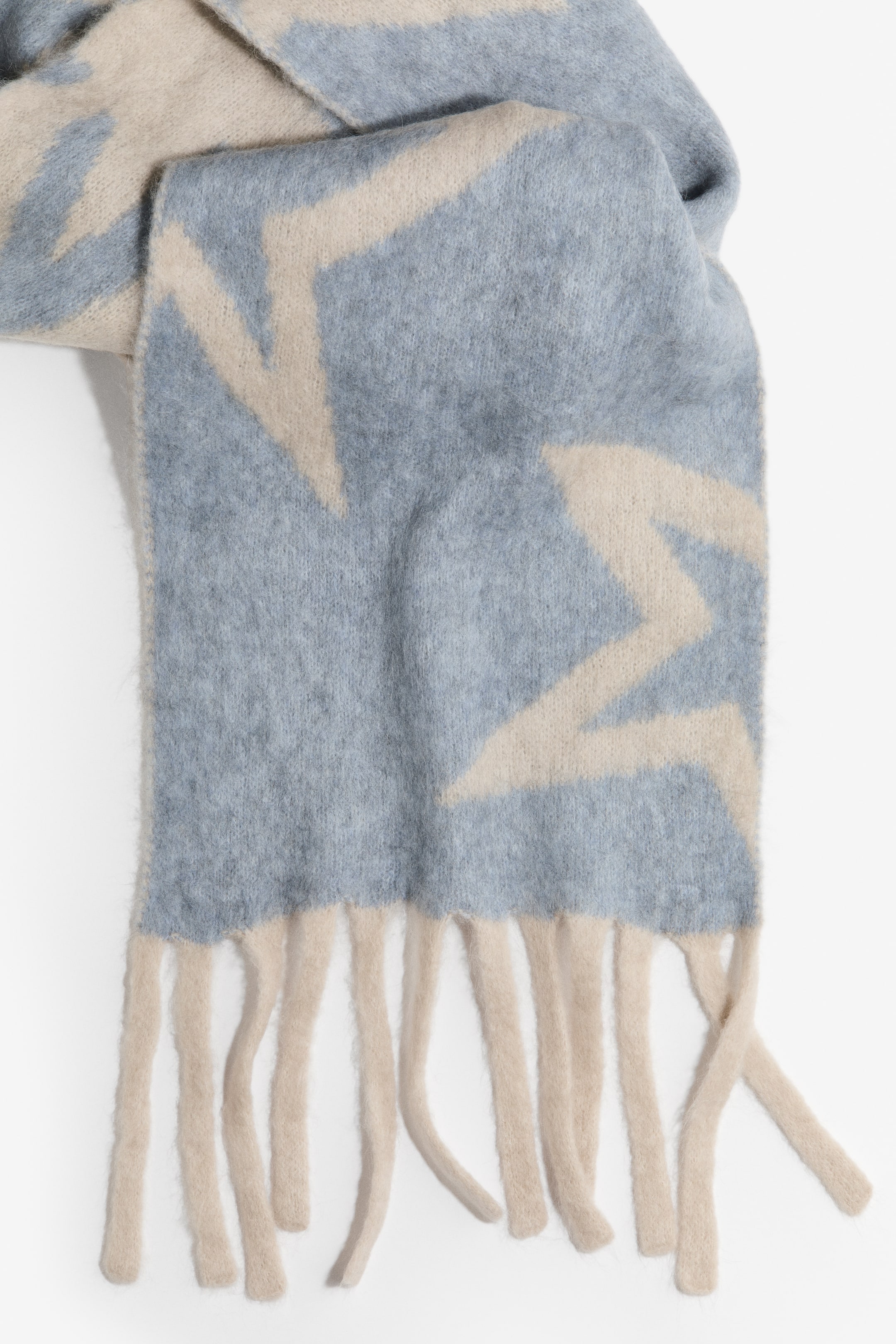 View larger image: Mohair-blend scarf - Light blue/Cream - Ladies | H&M HK 3