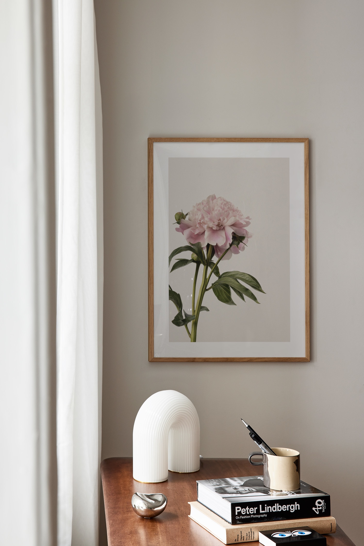 Vintage Peony Poster - Rosa/grün