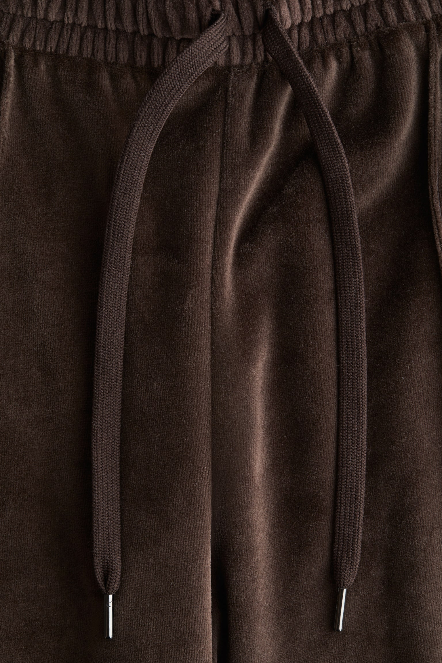 Женские брюки H&M Wide-Leg Velour, цвет: Тёмный коричневый — фото 5