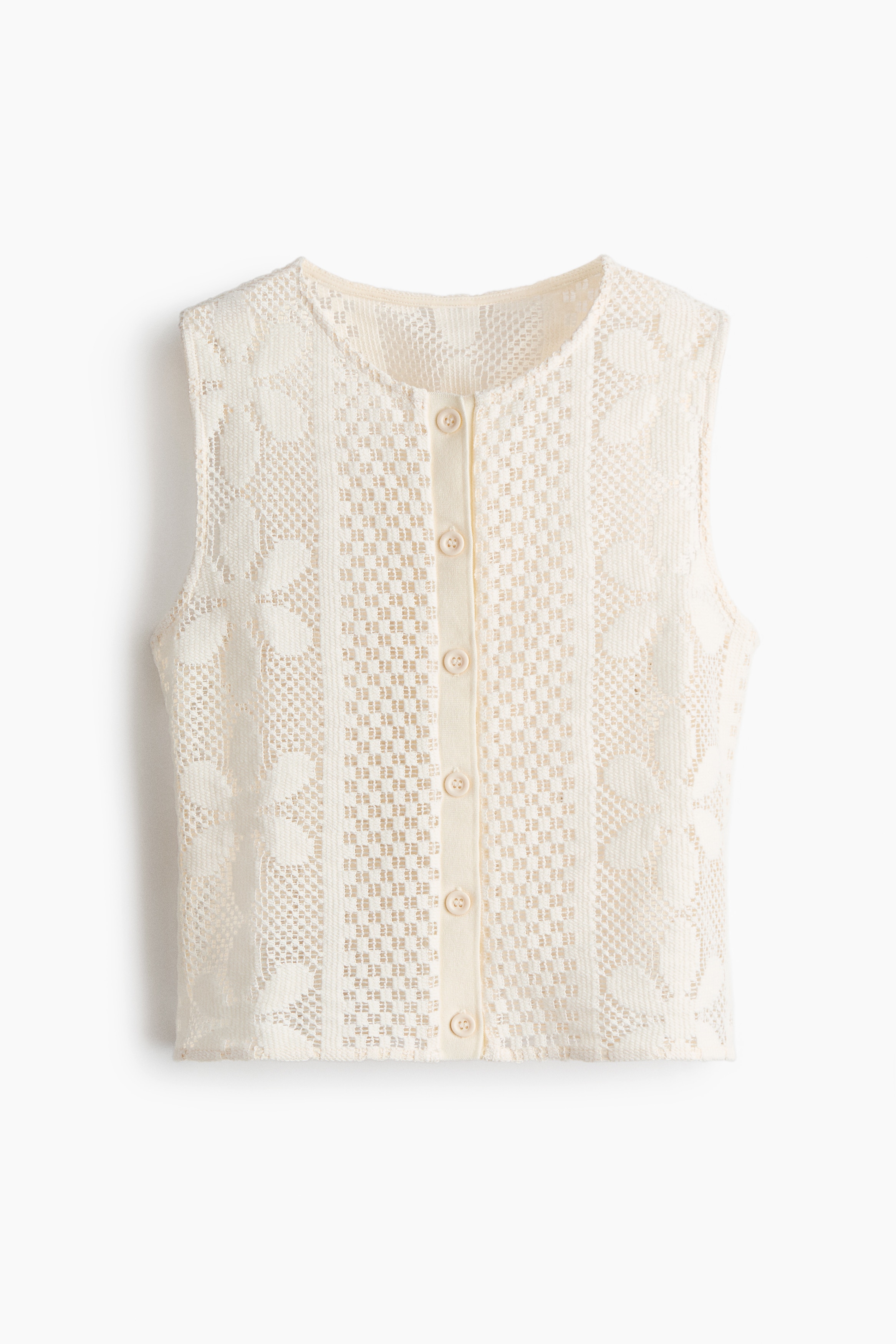 Top con apariencia de crochet - Beige claro