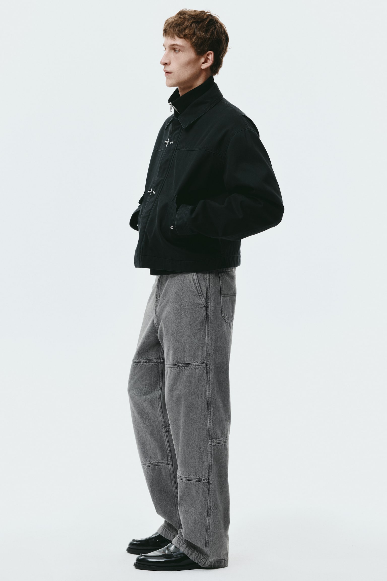 Loose Fit Worker jeans - Grey/Denim blue - 4