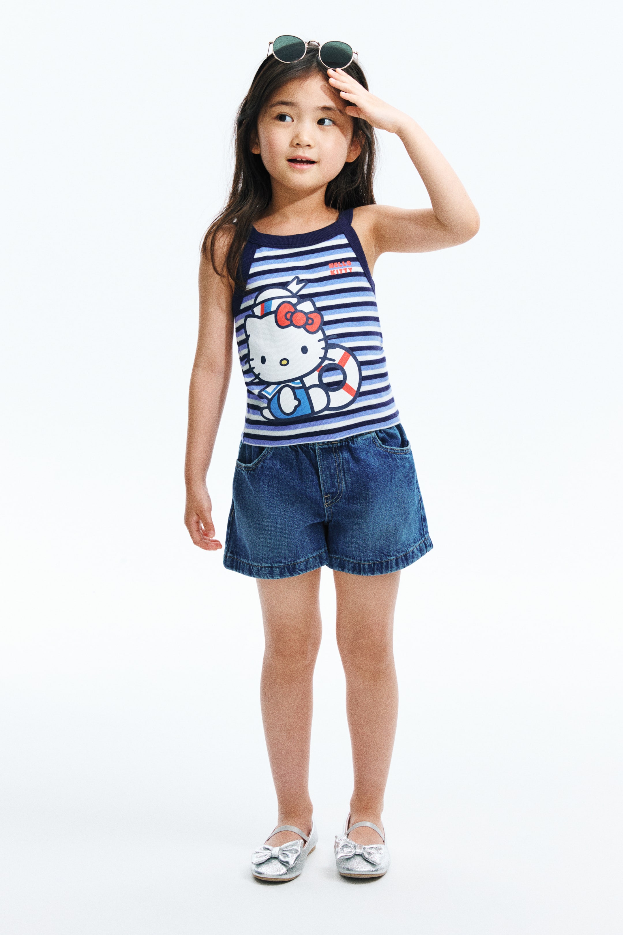 Ribbed Tank Top with Motif