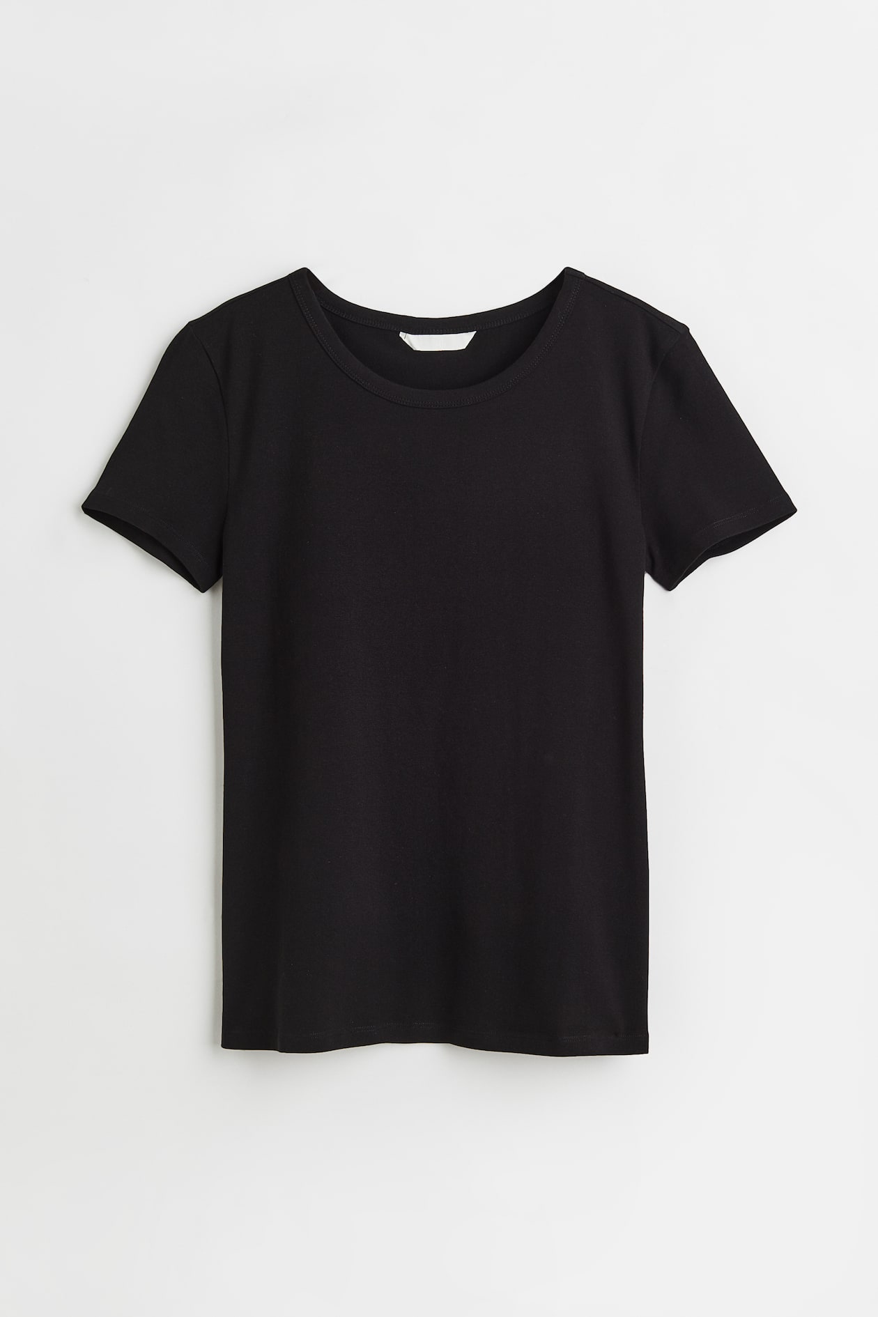 Jersey Top - Round Neck - Short sleeve - Black - Ladies | H&M US