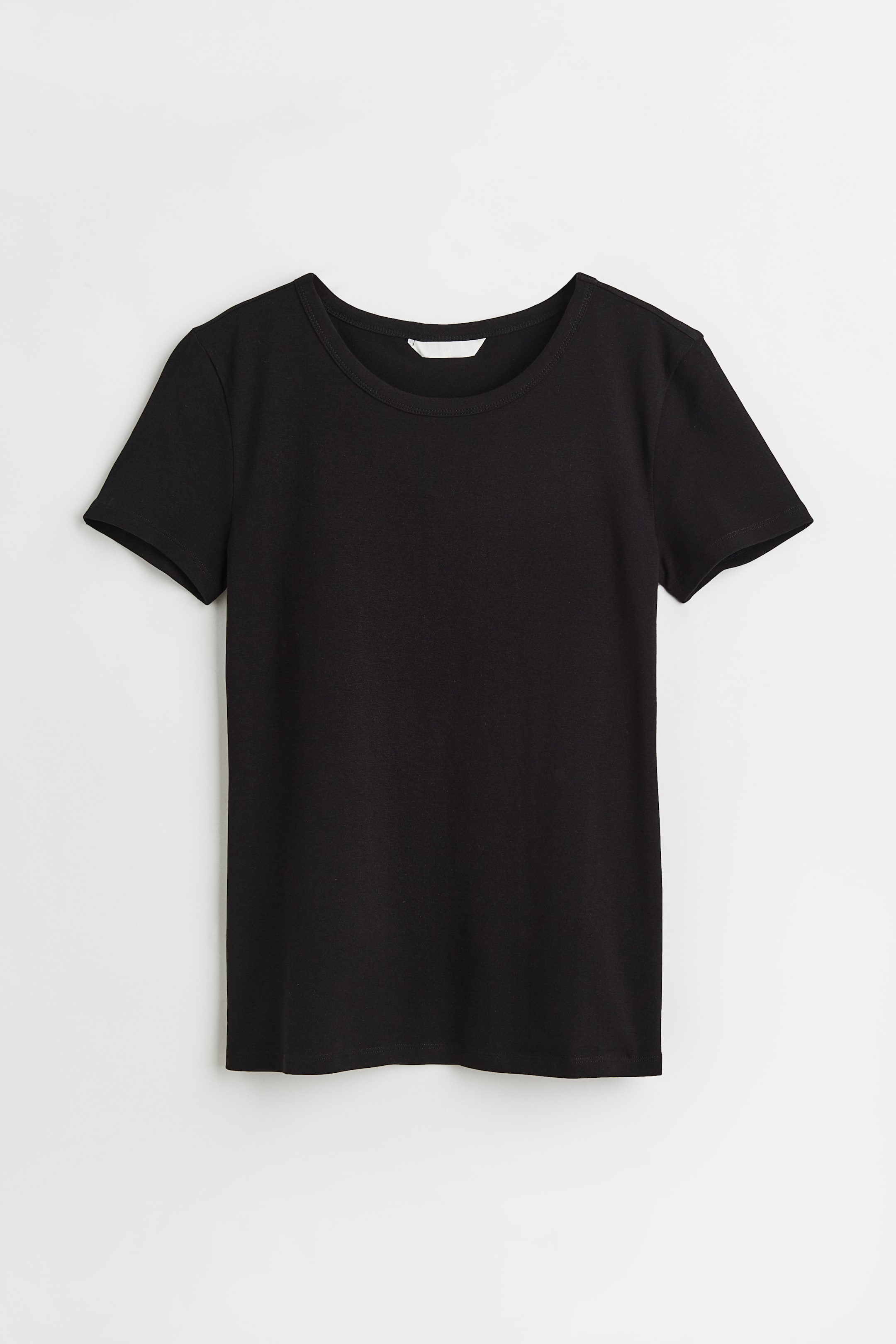 Jersey top - Round neck - Short sleeve - Black - Ladies | H&M GB