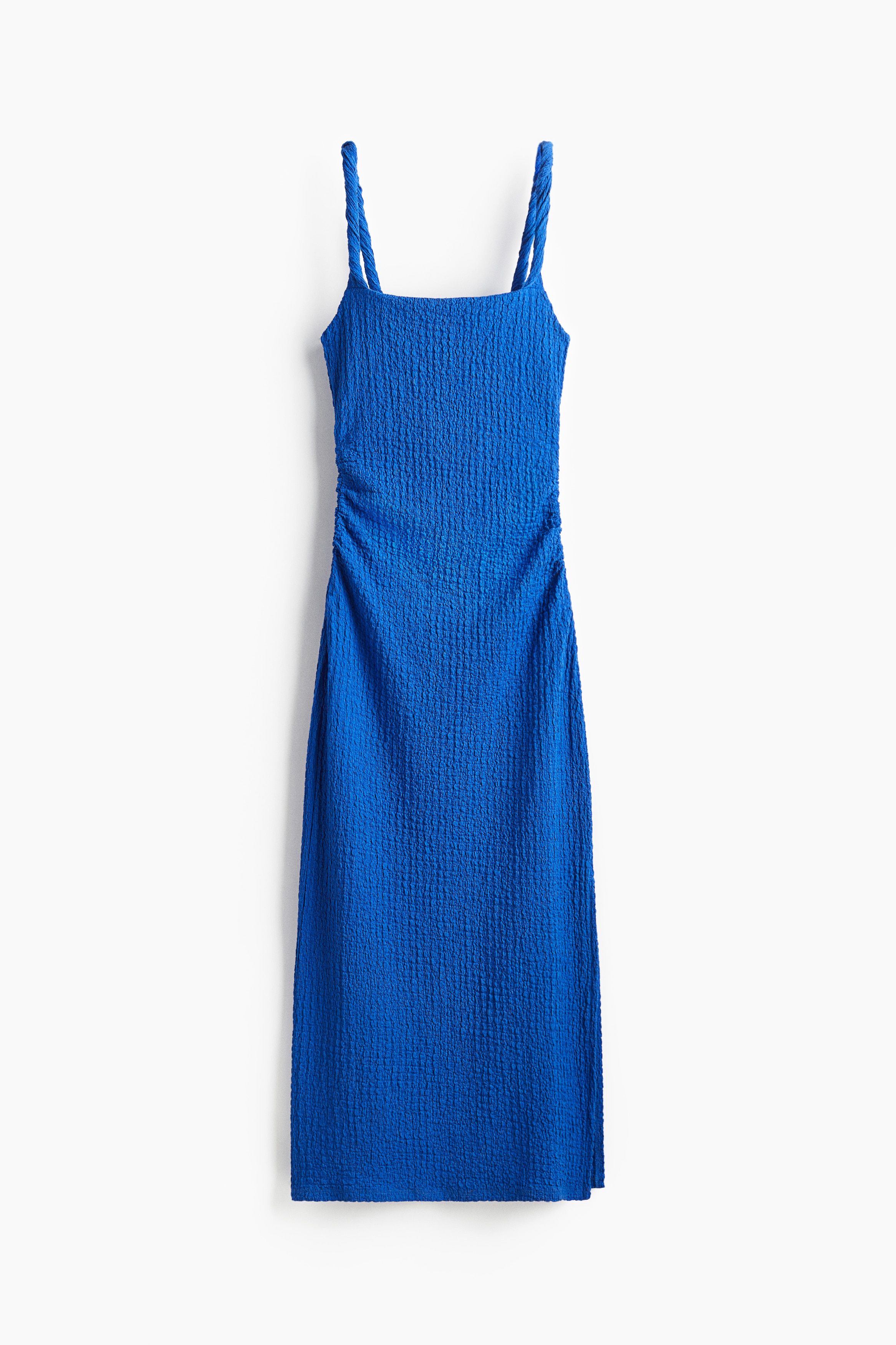 Textured jersey midi dress - Blue/Cream