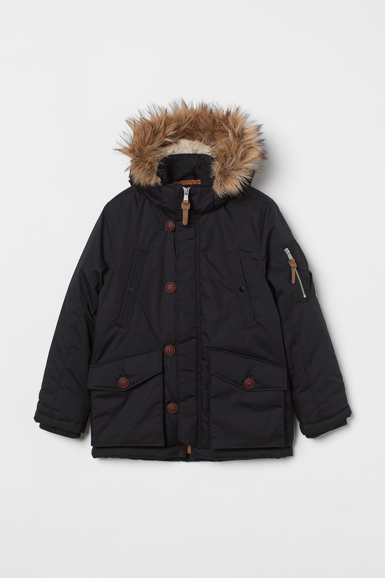 Padded Hooded Parka - Long sleeve - Black - Kids | H&M US