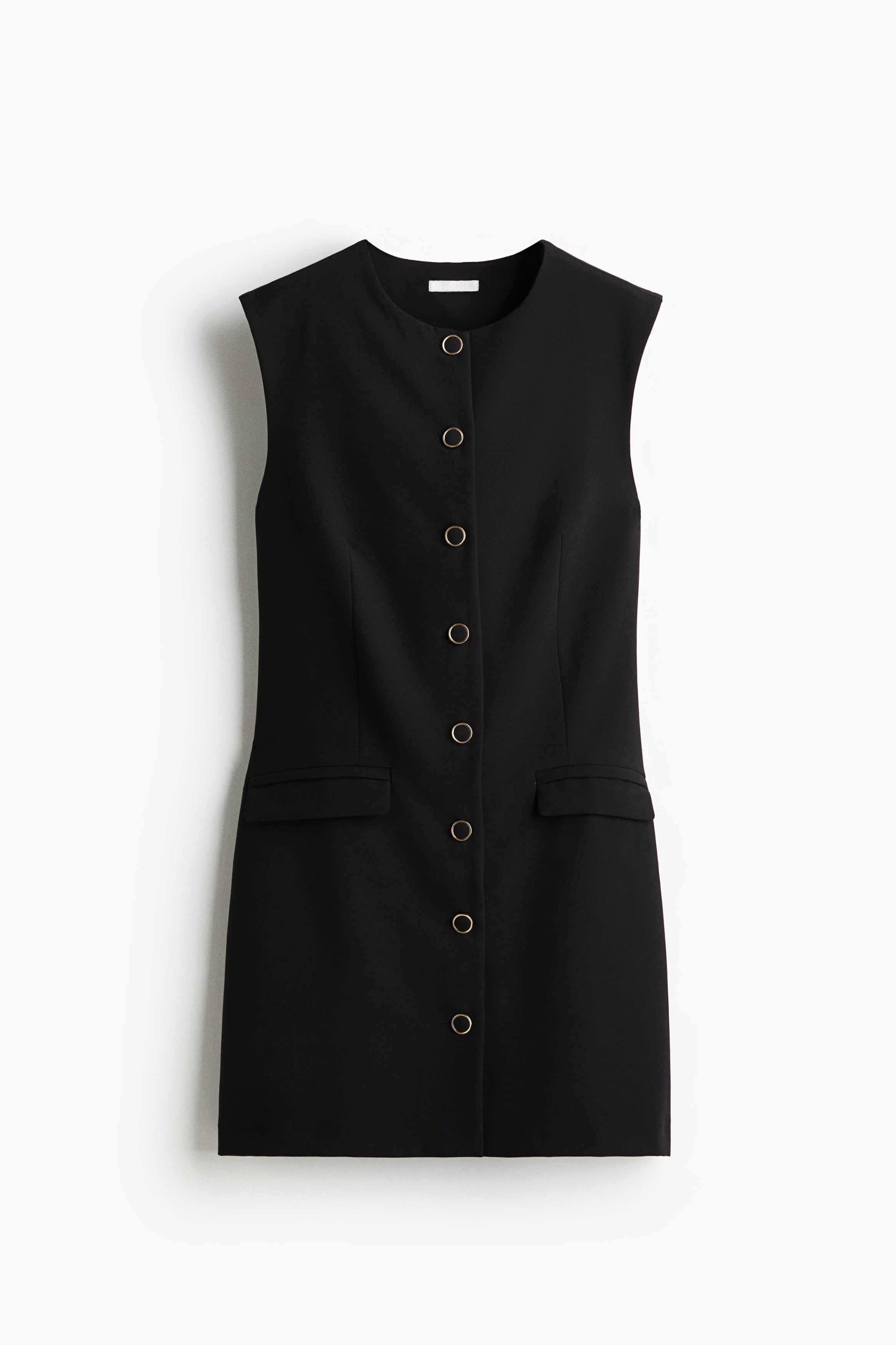 Φόρεμα με κουμπιά - Μαύρο/Έντονο κόκκινο/Σκούρο πράσινο