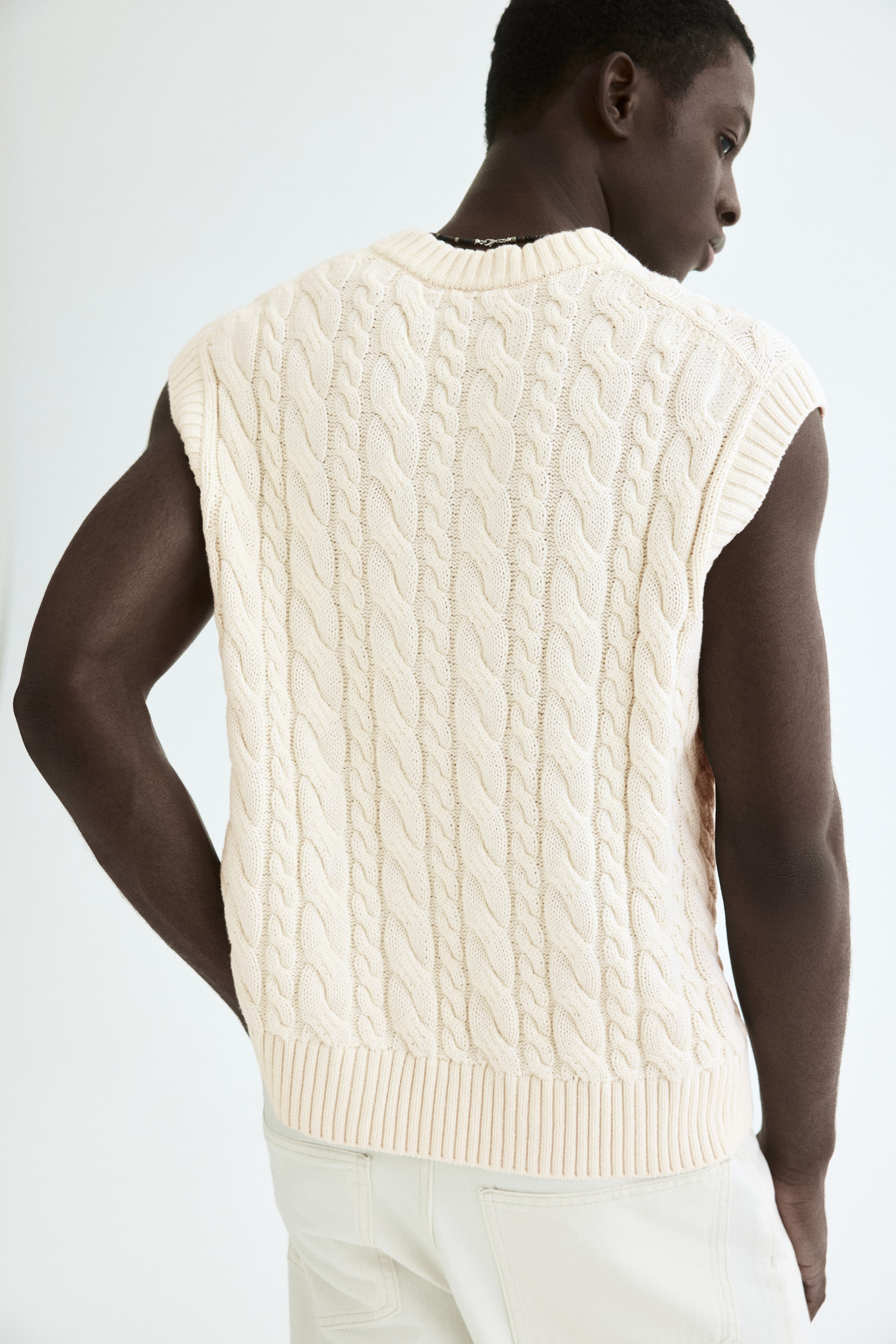 Мужские свитеры H&M Relaxed-Fit Cotton Sweater Vest — фото 3