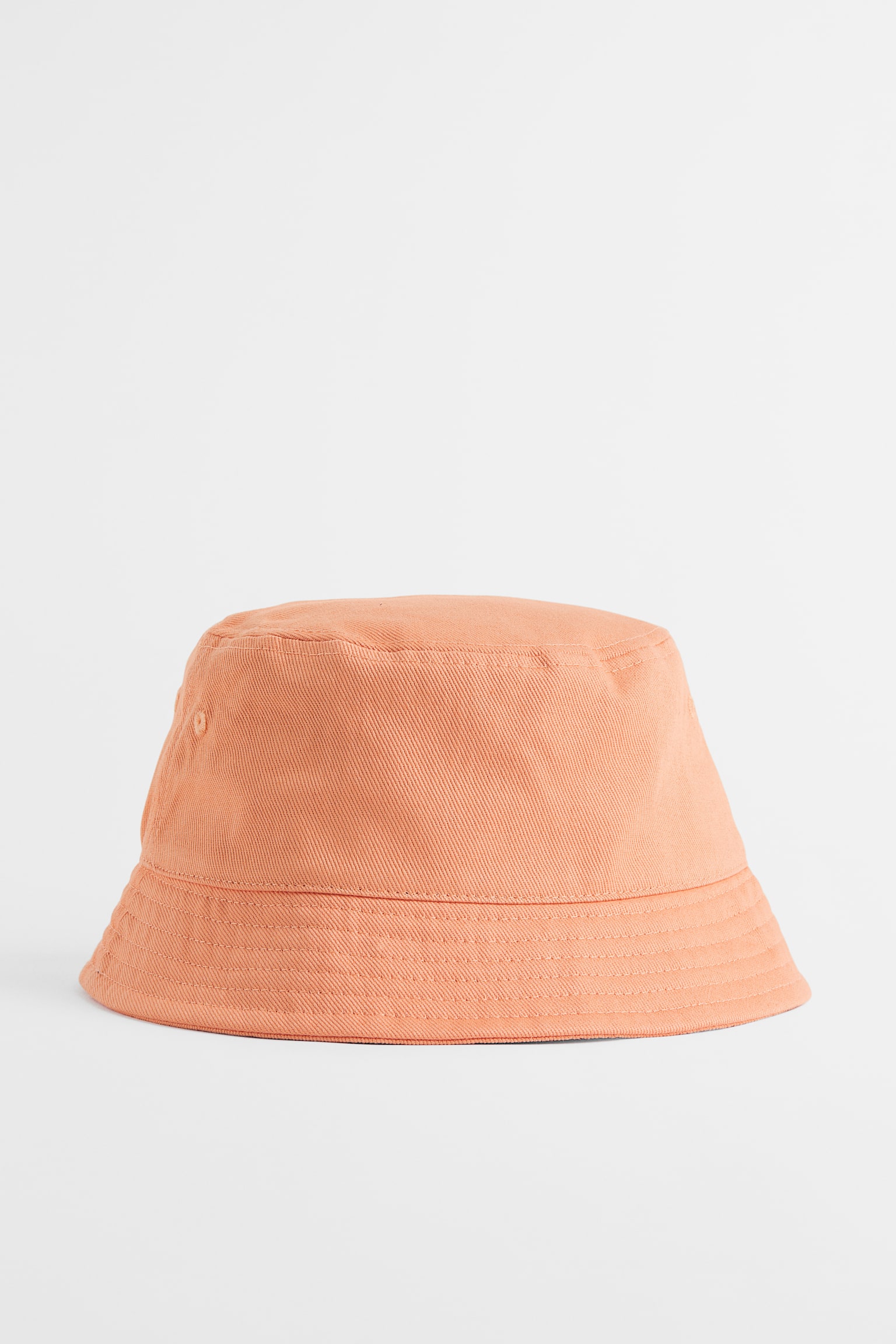 Cotton twill bucket hat - Coral/Black - 1