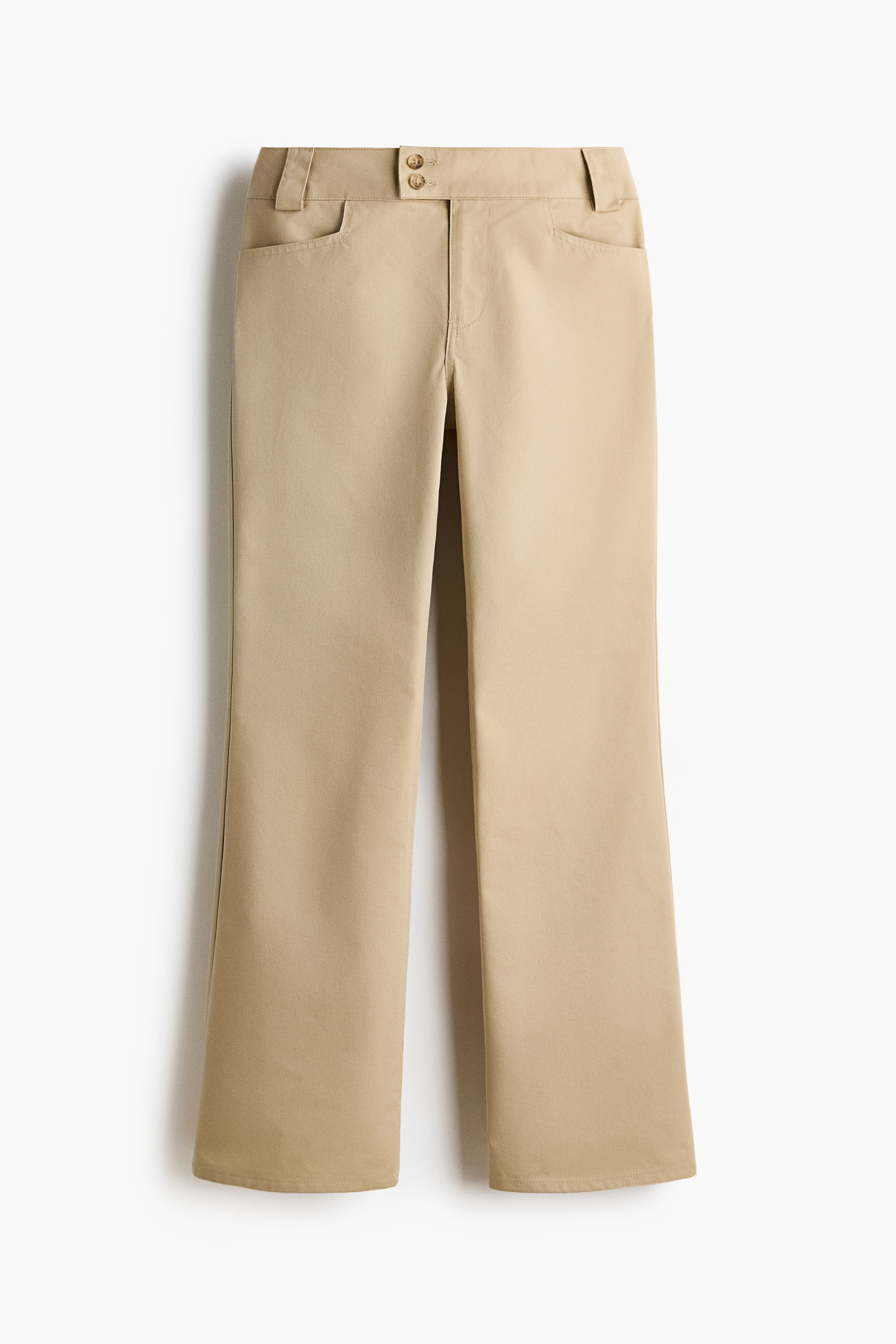 Quần dài ống loe dệt chéo - Màu be/Màu xanh denim nhạt