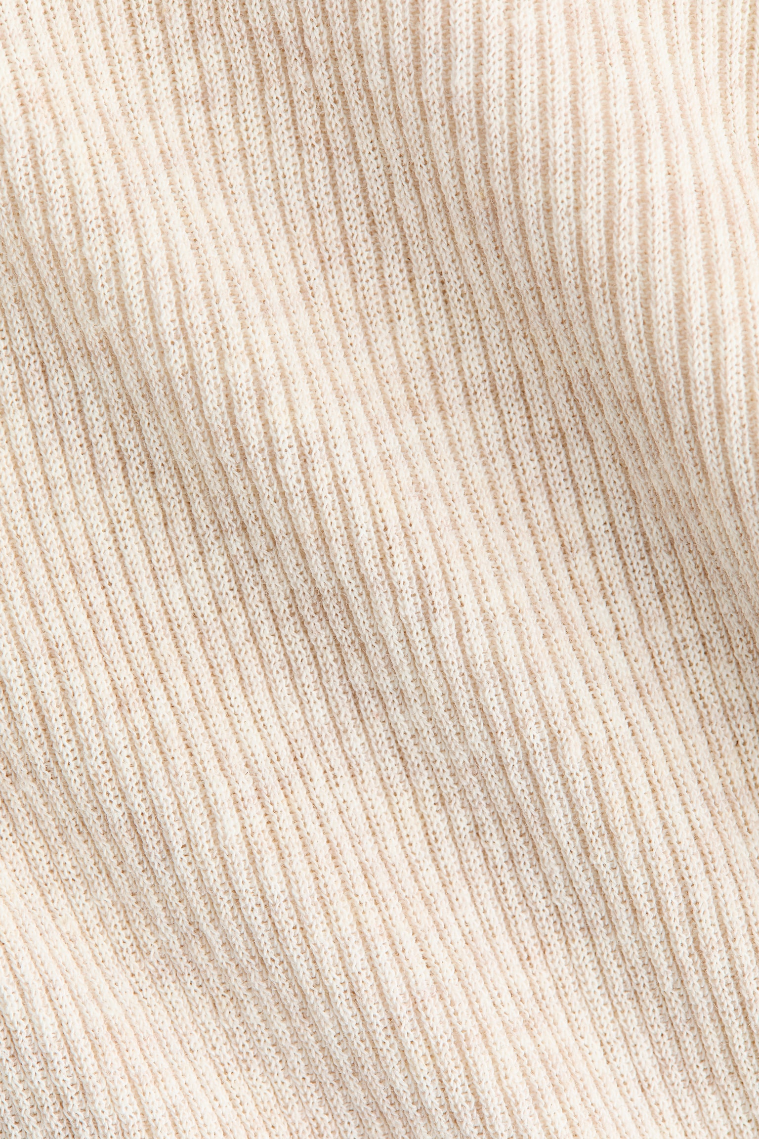 Женский топ H&M Rib-Knit Long-Sleeved Top, цвет: Светлый бежевый меланжевый — фото 6