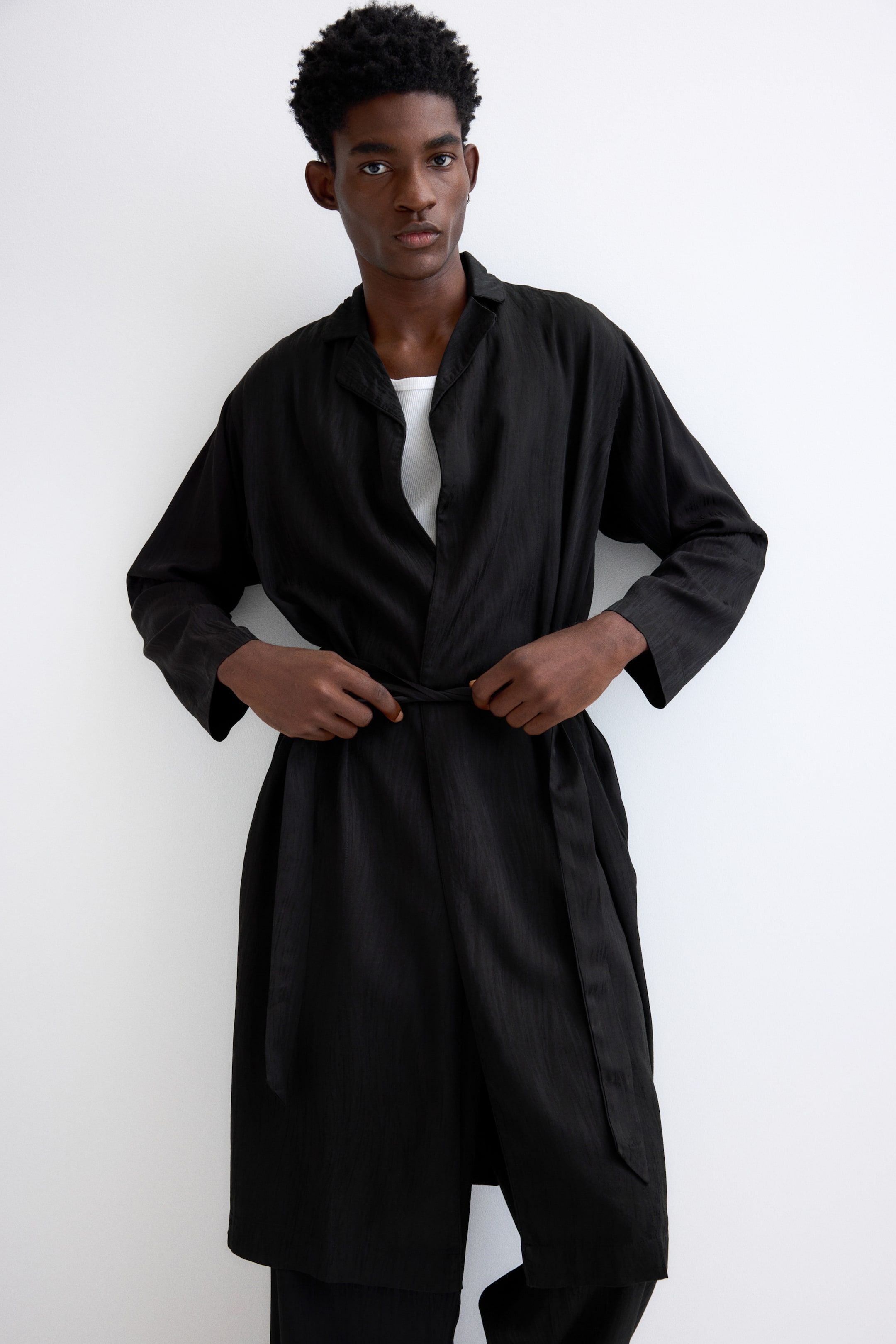 View larger image: Jacquard-weave dressing gown - Black - Men | H&M IN 3