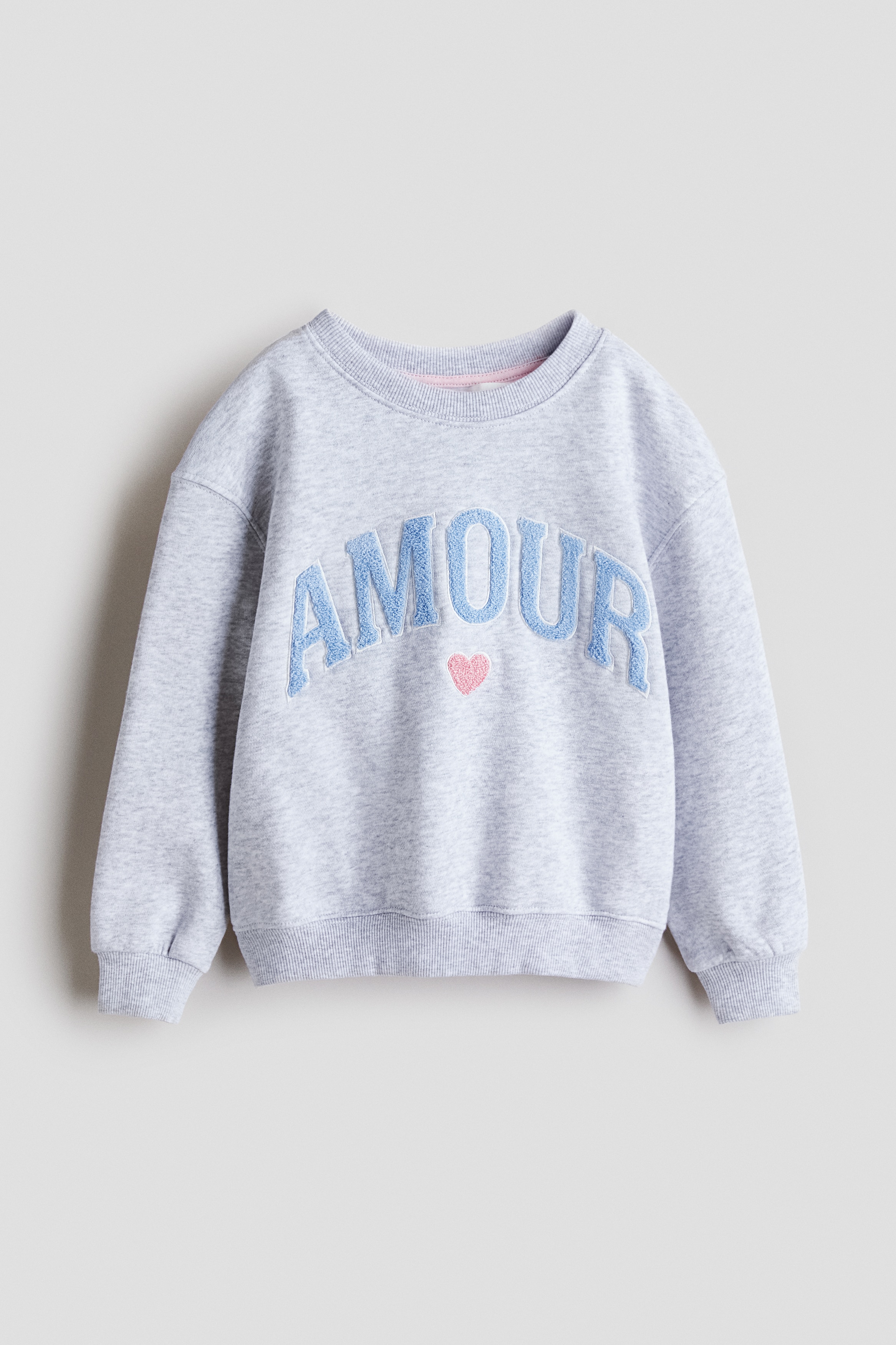 Motif-detail sweatshirt - Light grey marl/Amour/White/Cherries/Beige marl/Bear team/Navy blue/Cherries/Pink/Amour/Light pink/Butterflies