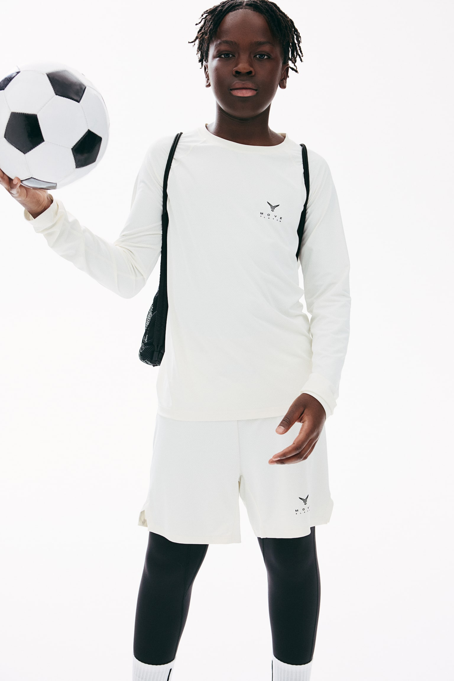 Layered sports tights - White/Black/Dark blue - 4