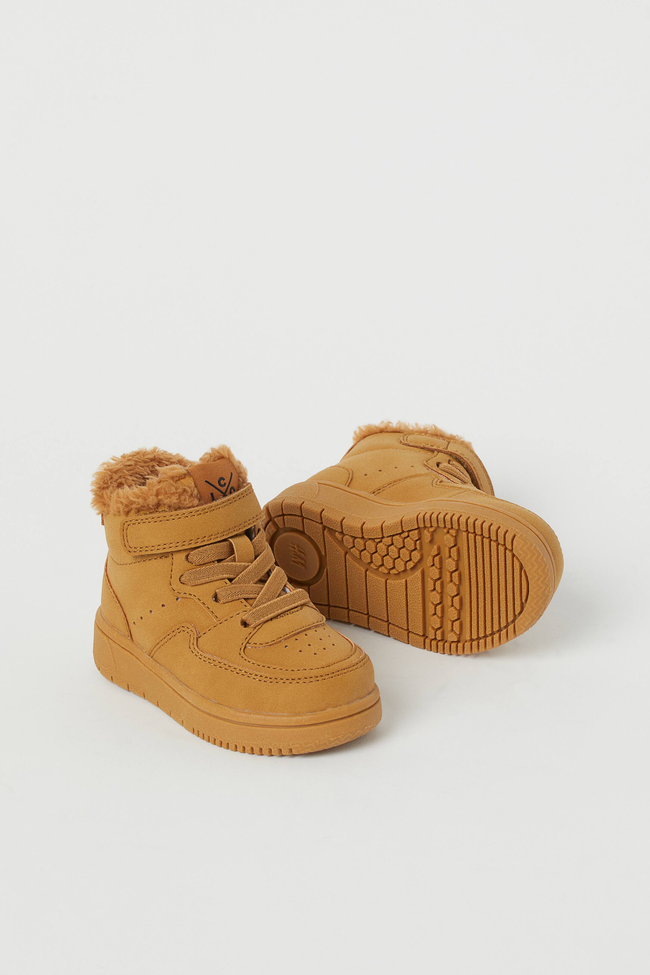 View larger image: Faux shearling-lined hi-tops - Dark yellow - Kids | H&M HK 2