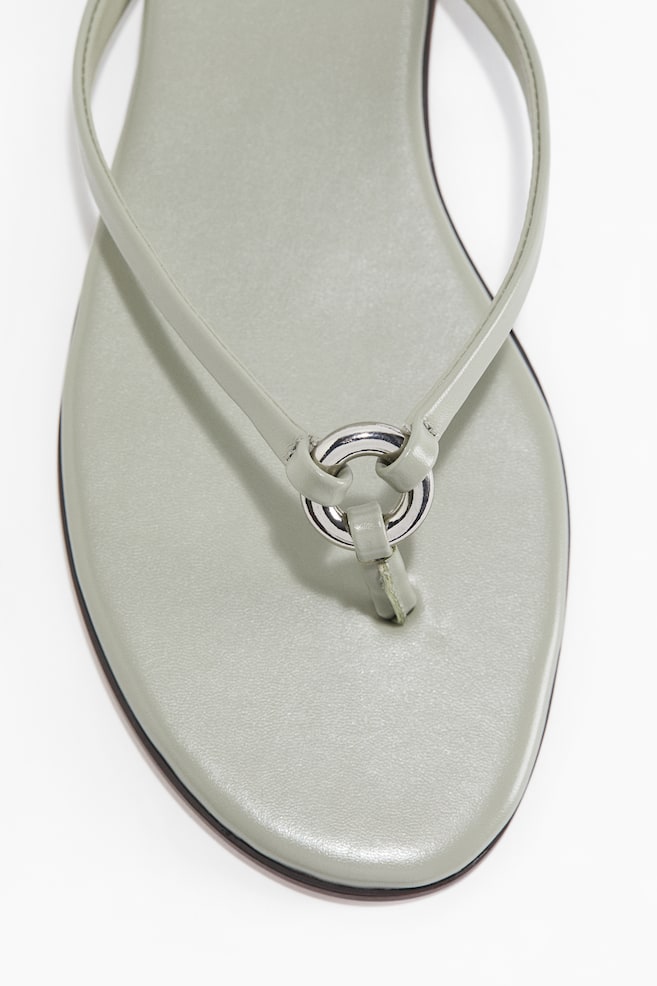 Ring-detail flip-flops - Sage green/Black/Crocodile pattern - 1