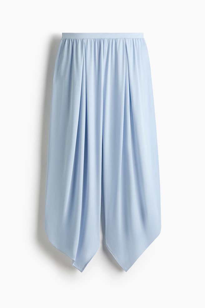Draped pull-on trousers - Light blue - 1
